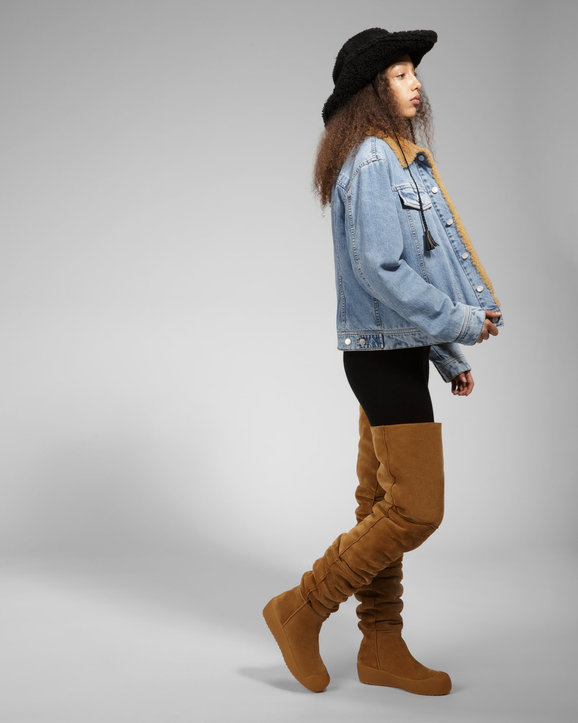 Cortina Leather Long Boots In Camel - Women's - Bally - 08