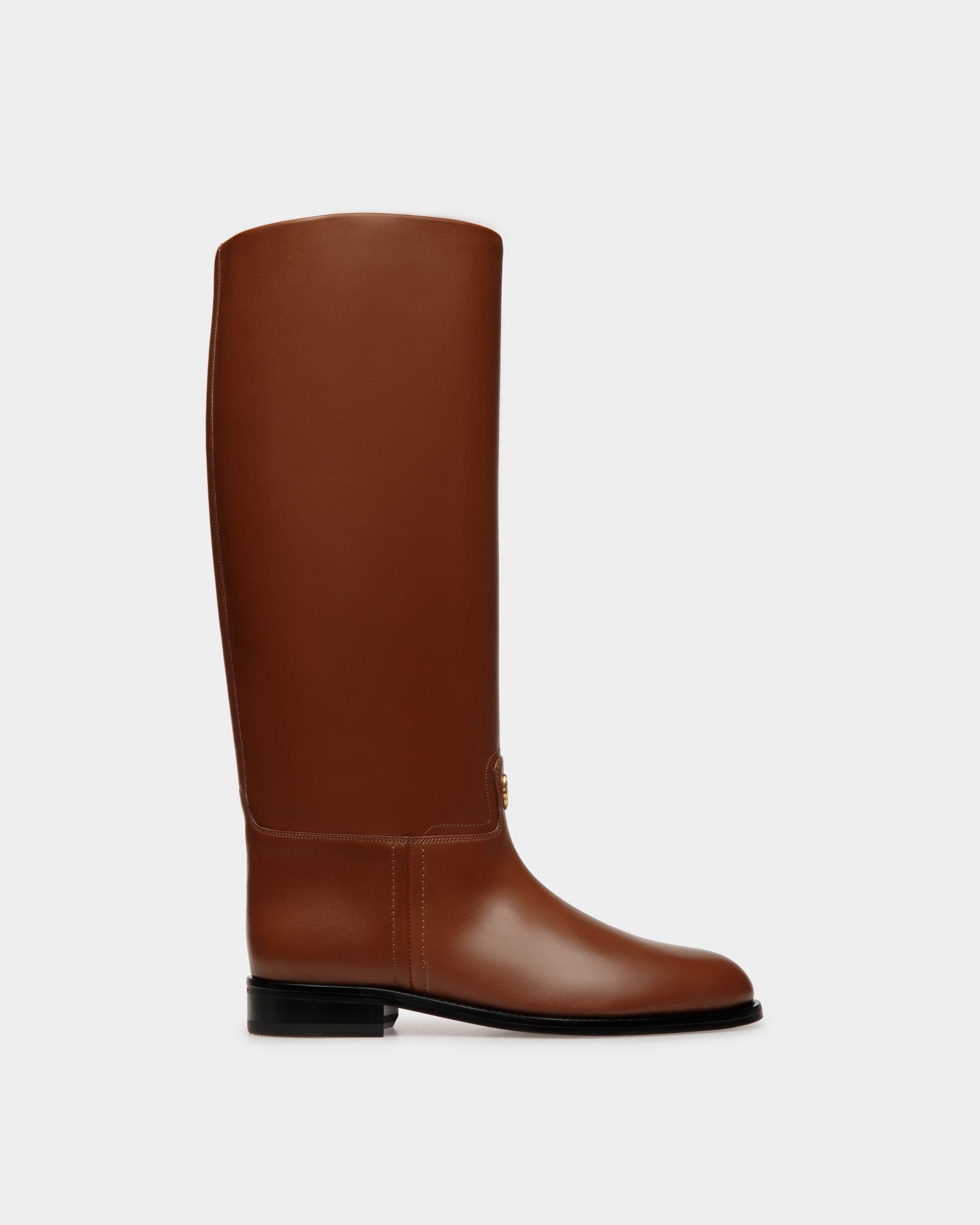 Huntington Long Boots In Brown Leather - Women's - Bally - 01