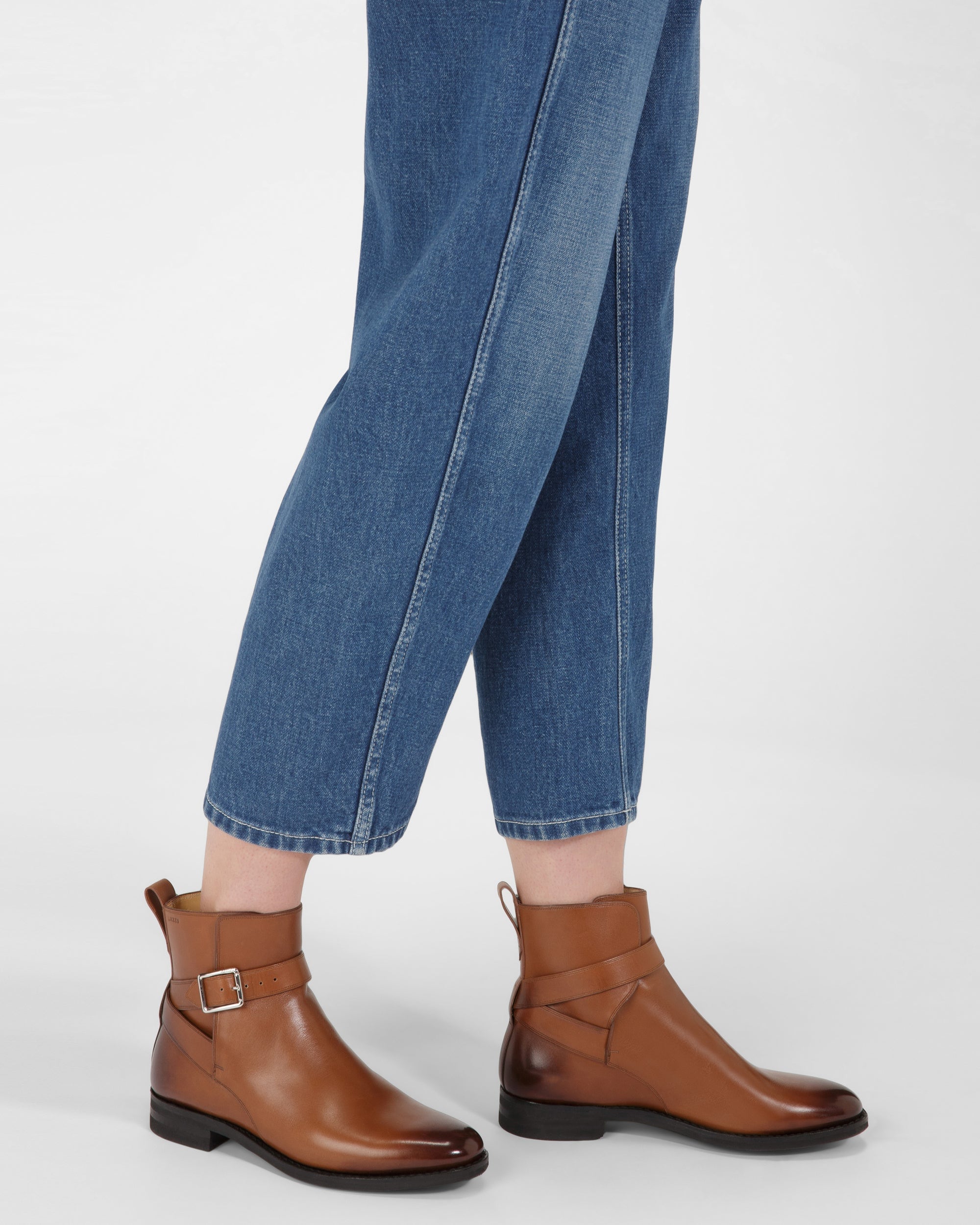 Filly Leather Booties In Brown - Women's - Bally - 07