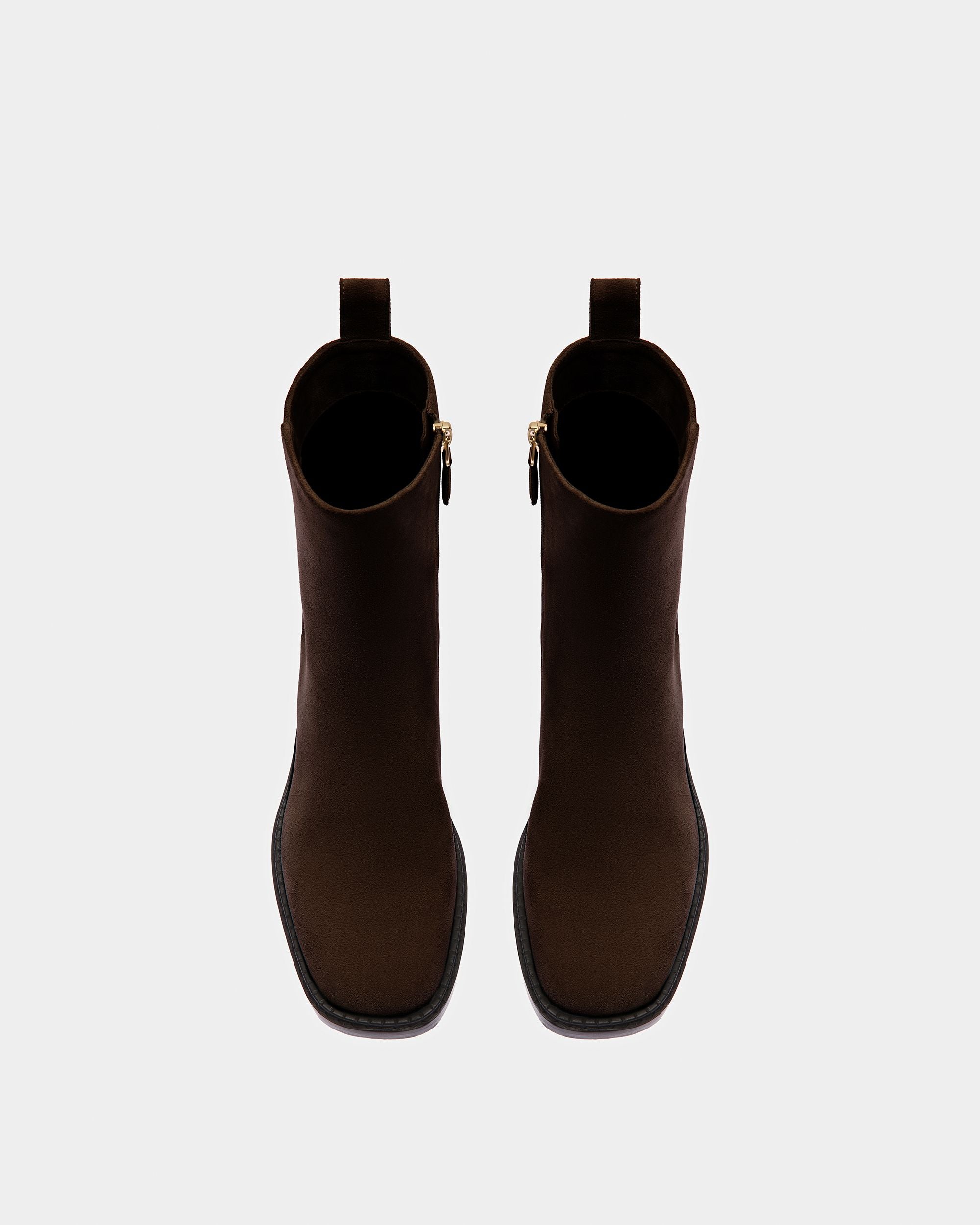 Austine Leather Boots In Ebony Brown - Women's - Bally - 04