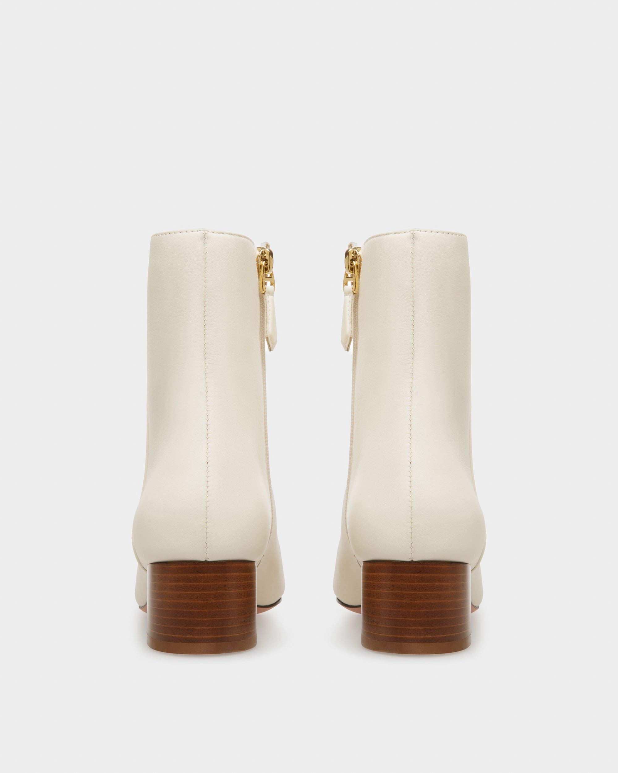 Glenda Leather Boots In Bone - Women's - Bally - 03