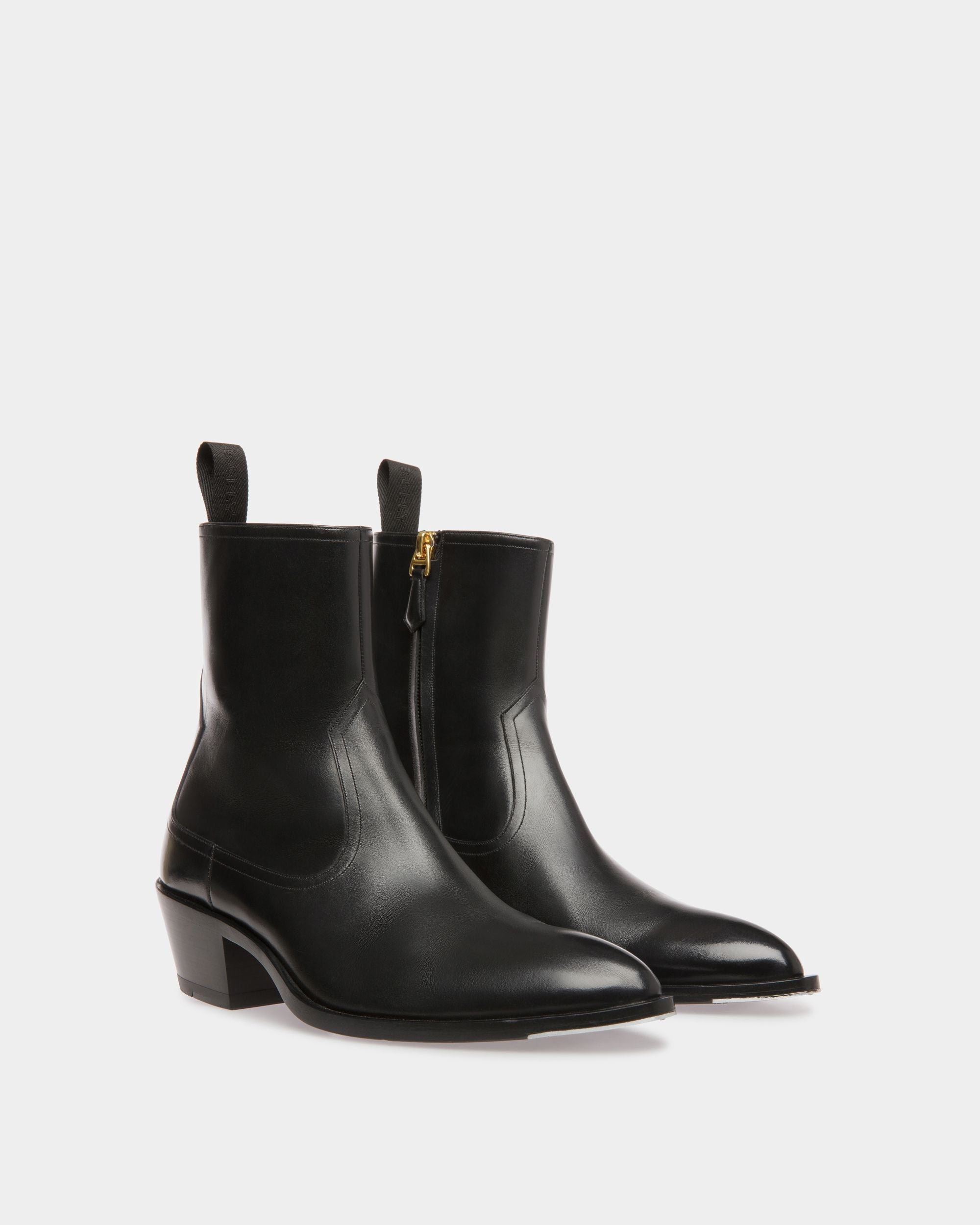Vegas Boots In Black Leather - Women's - Bally - 03