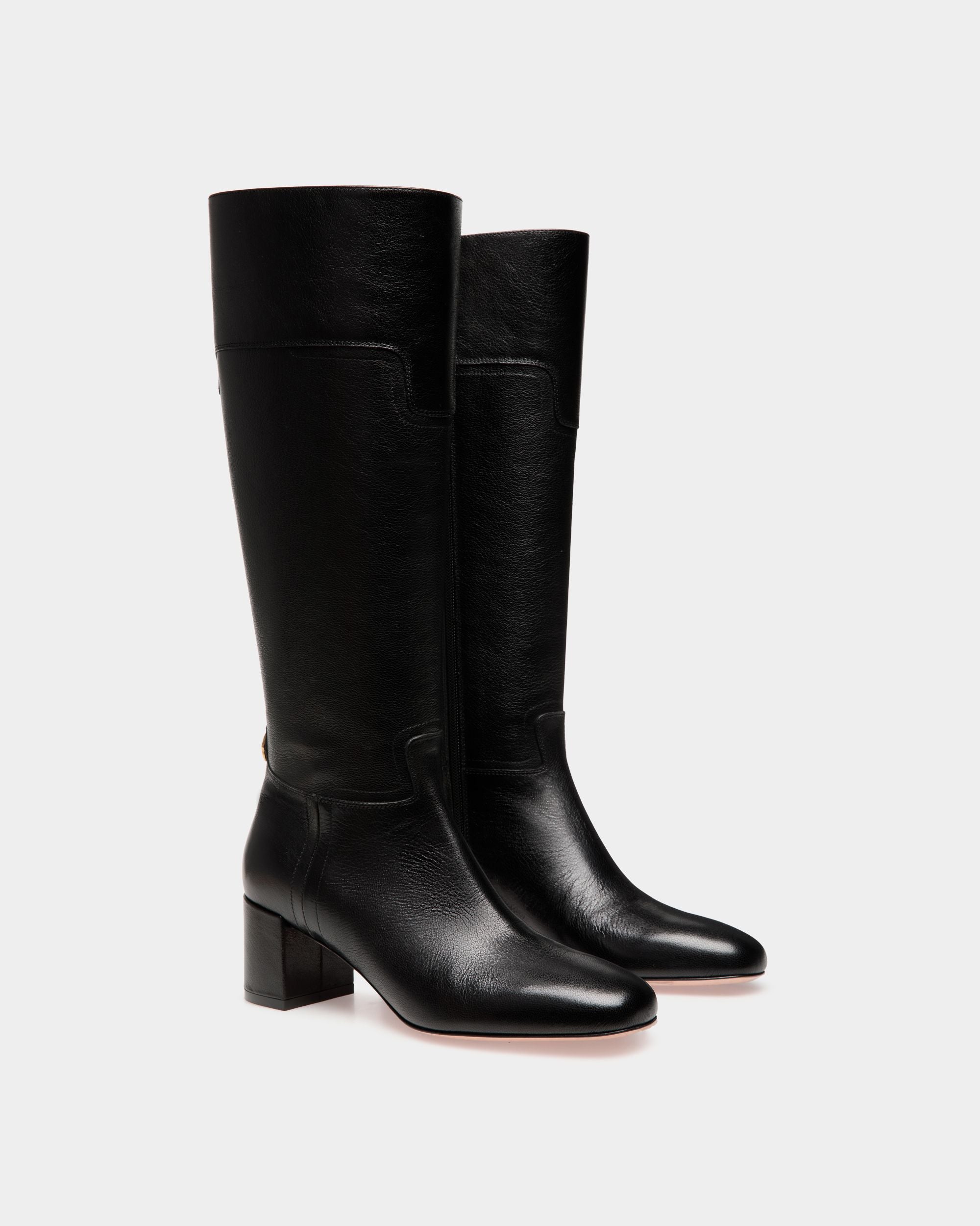 Daily Emblem Boot in Black Leather - Women's - Bally - 02
