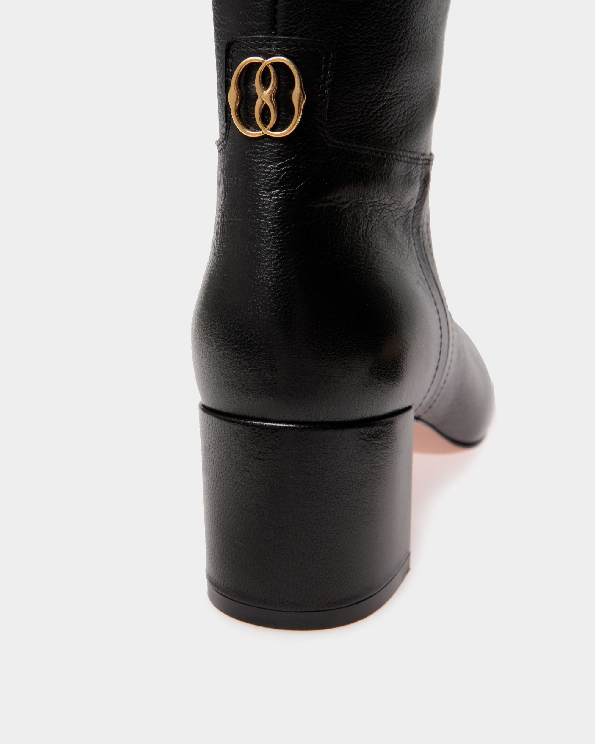 Daily Emblem Boot in Black Leather - Women's - Bally - 04