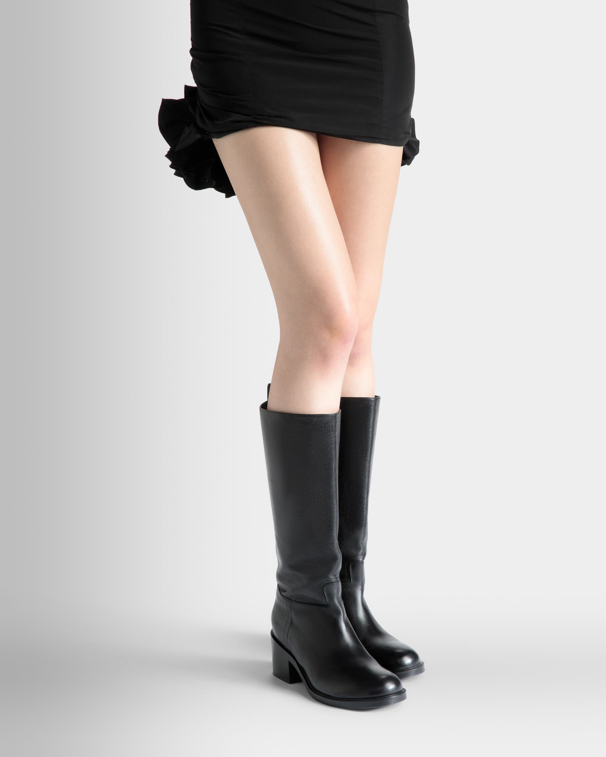 Peggy Boot in Black Leather - Women's - Bally - 02