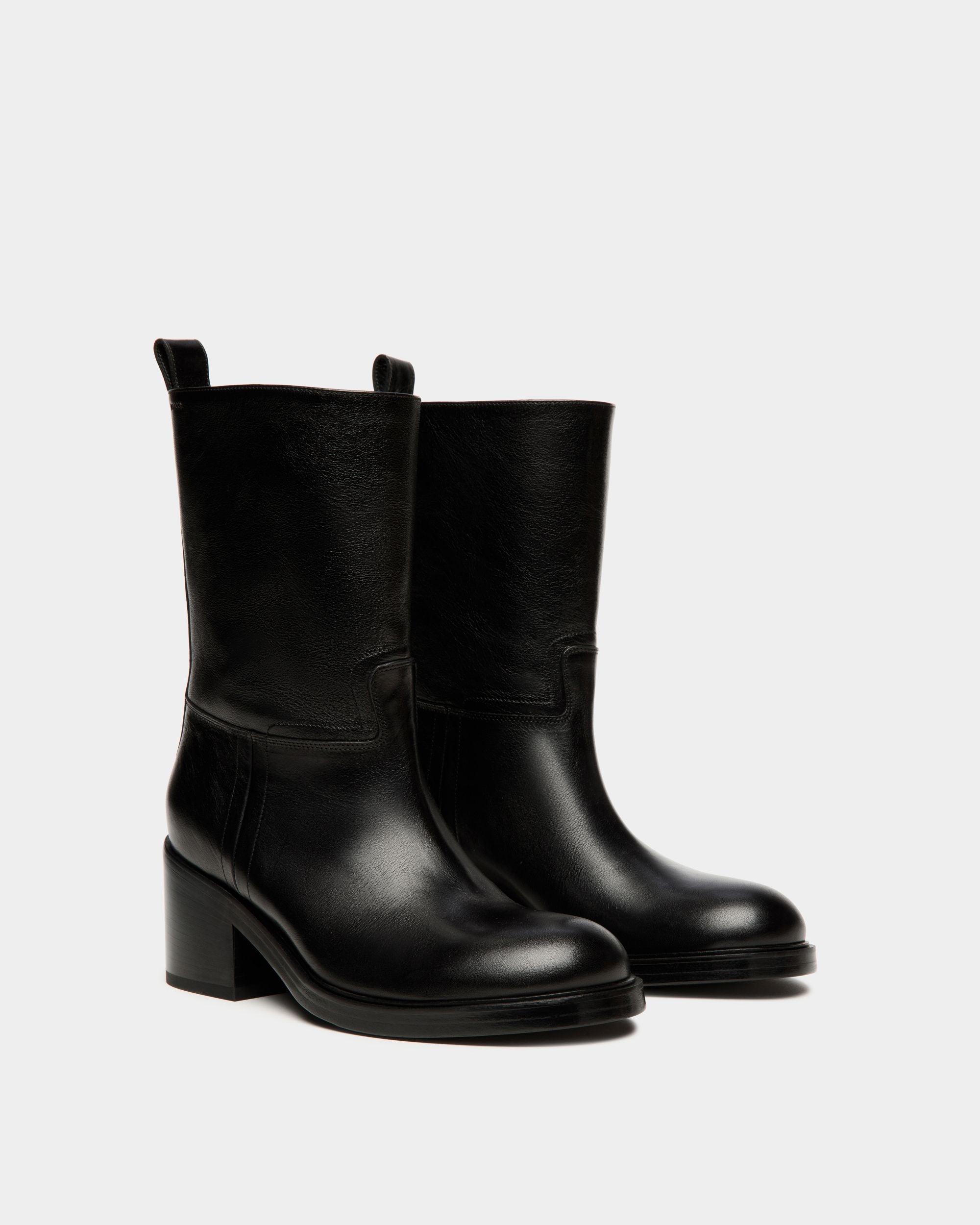 Peggy Bootie In Black Leather - Women's - Bally - 02