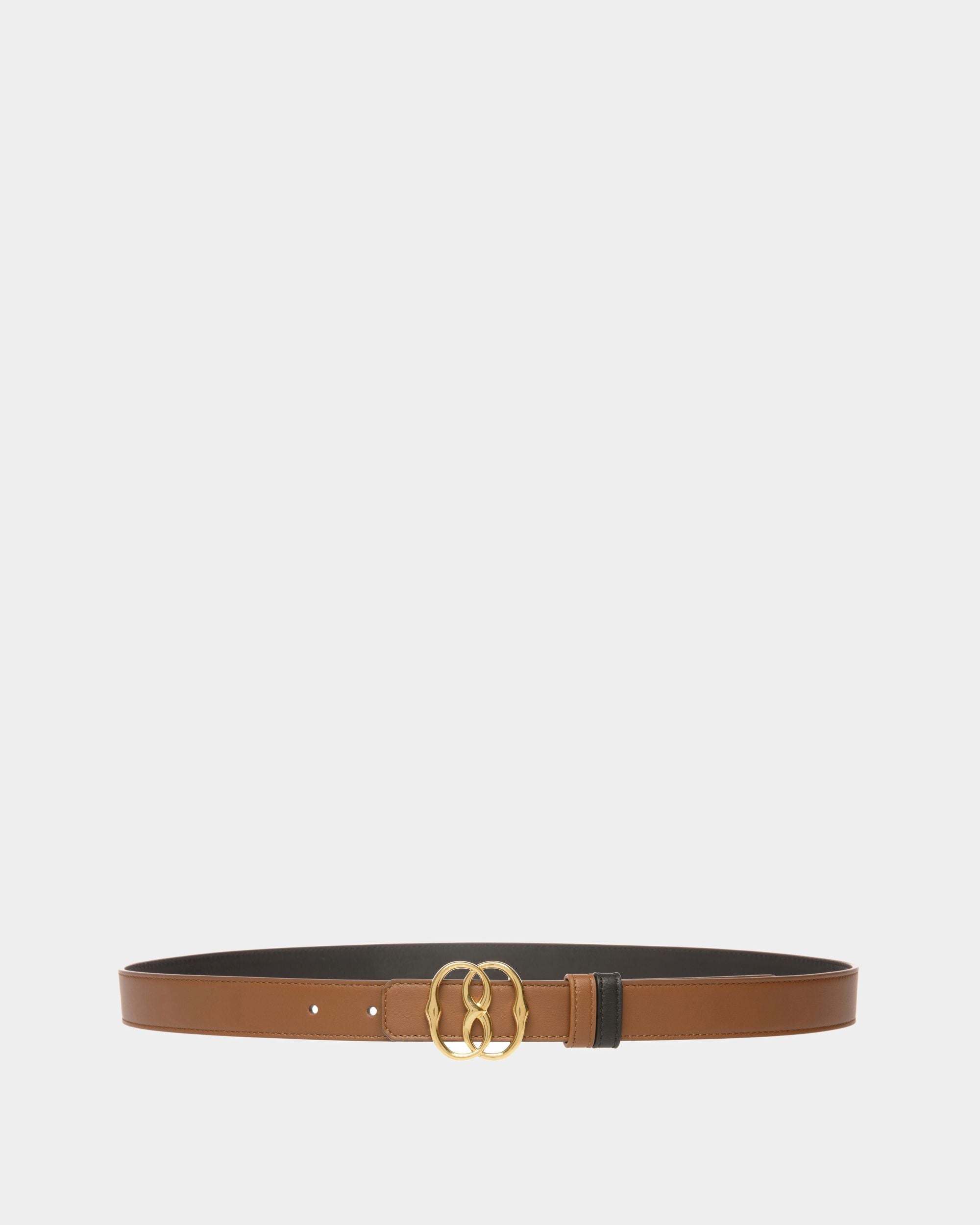 Emblem 25mm Belt In Brown Leather - Women's - Bally - 01