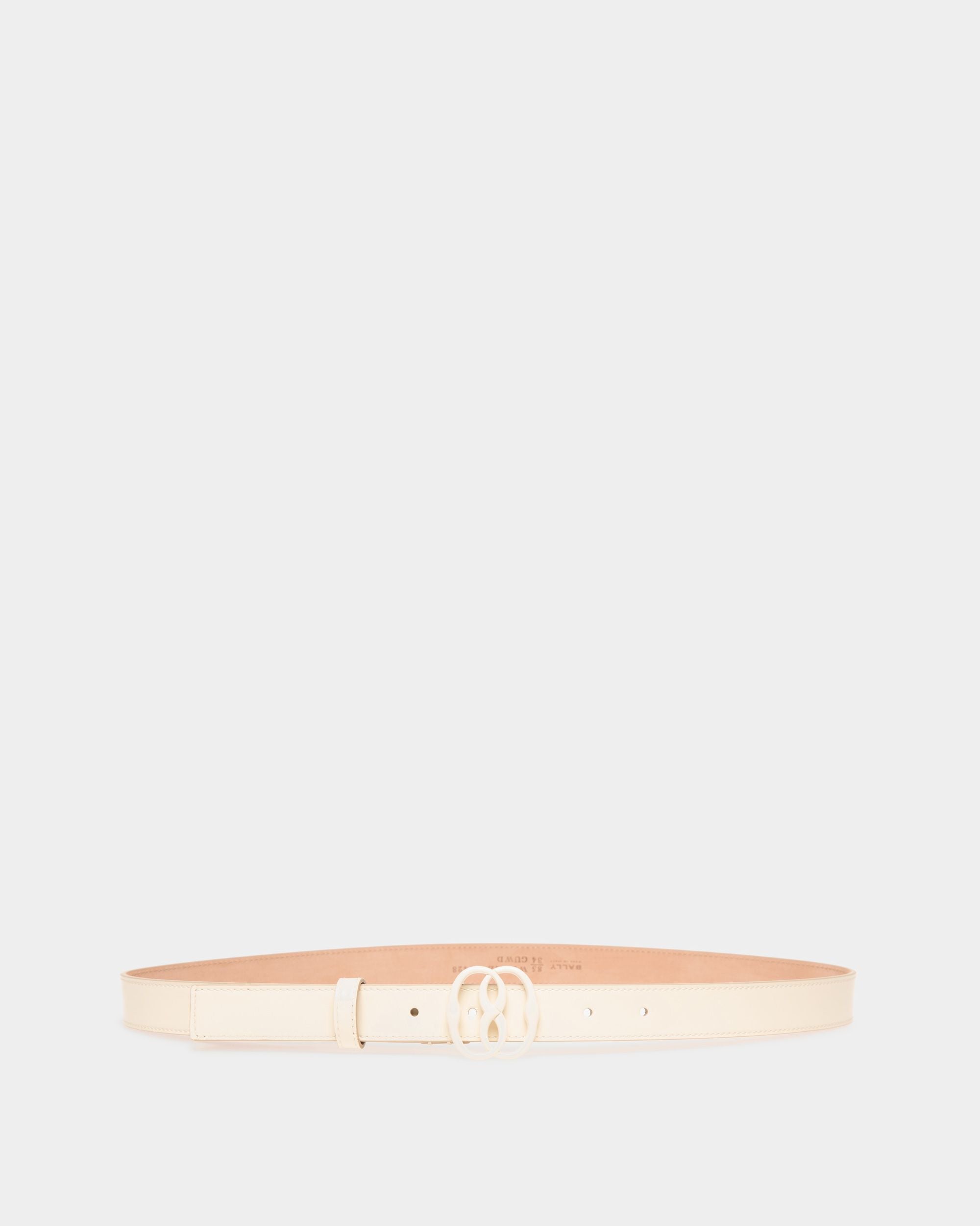 Emblem Fixed Belt In Bone Leather - Women's - Bally - 01