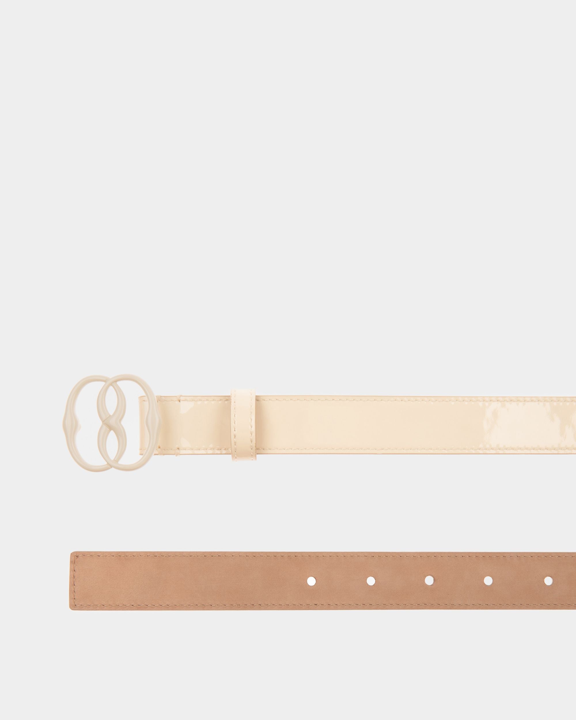 Emblem Fixed Belt In Bone Leather - Women's - Bally - 02