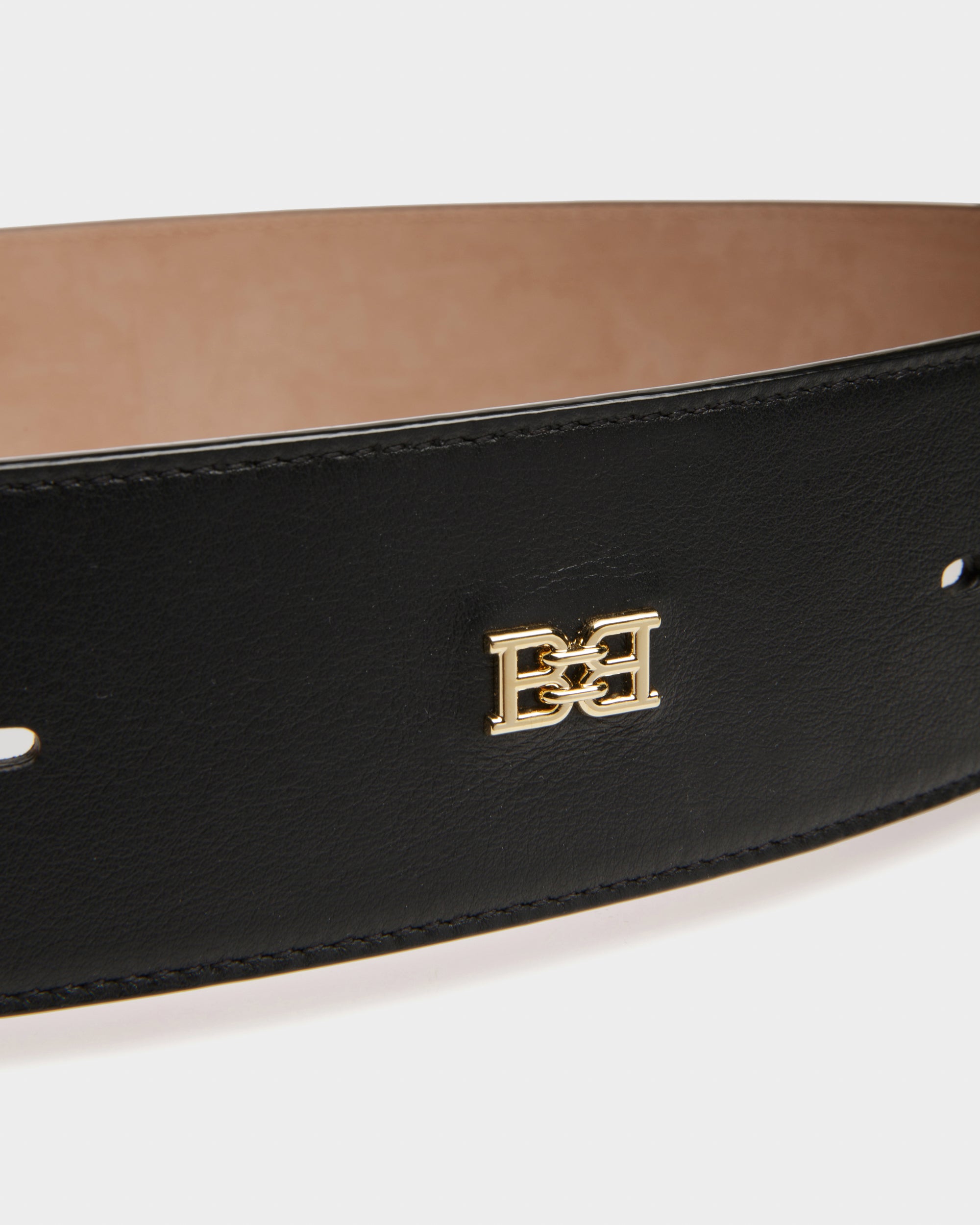 Bonee Leather 55mm Belt In Black - Women's - Bally - 02