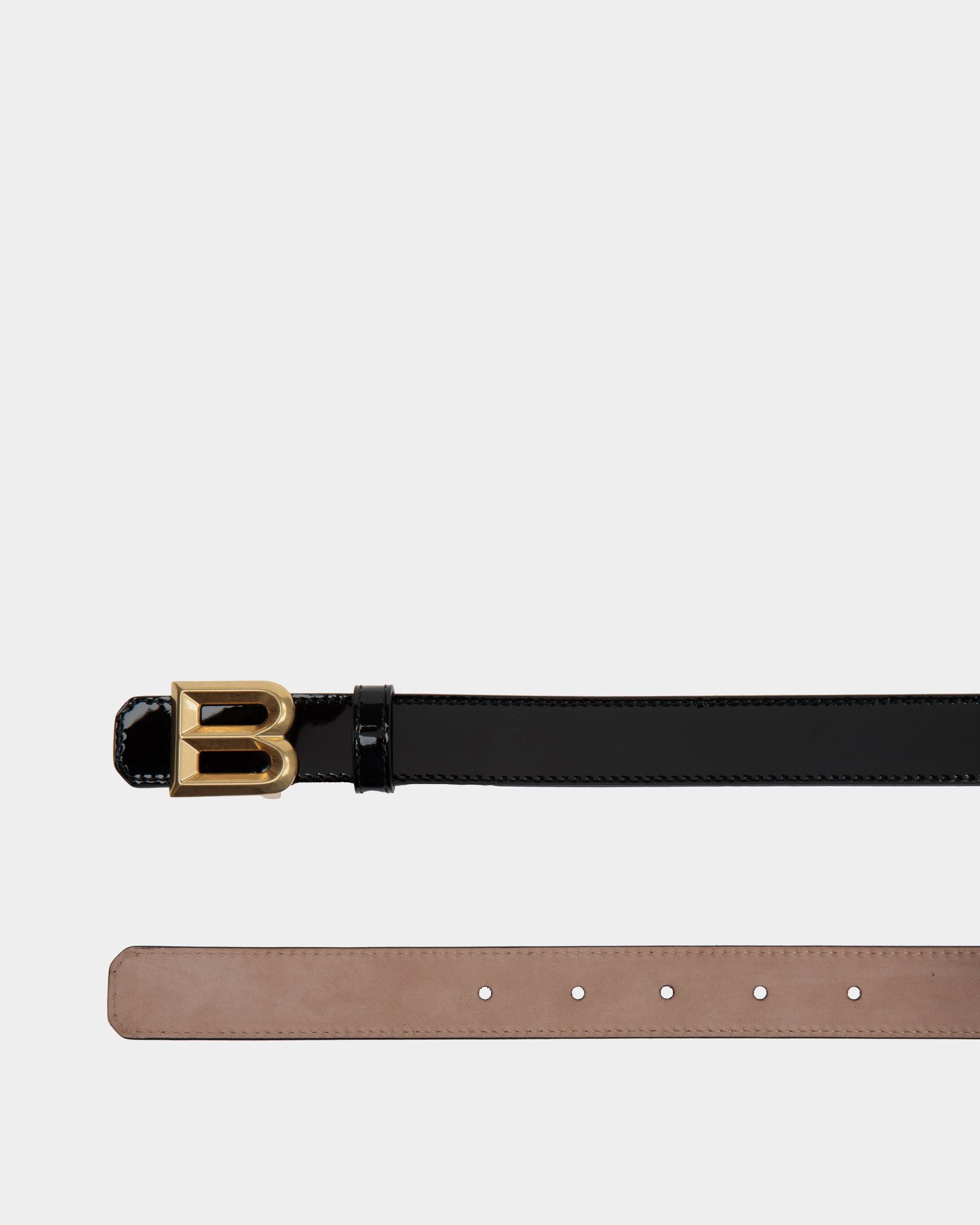 B Bold 25mm Belt In Black Leather - Women's - Bally - 02