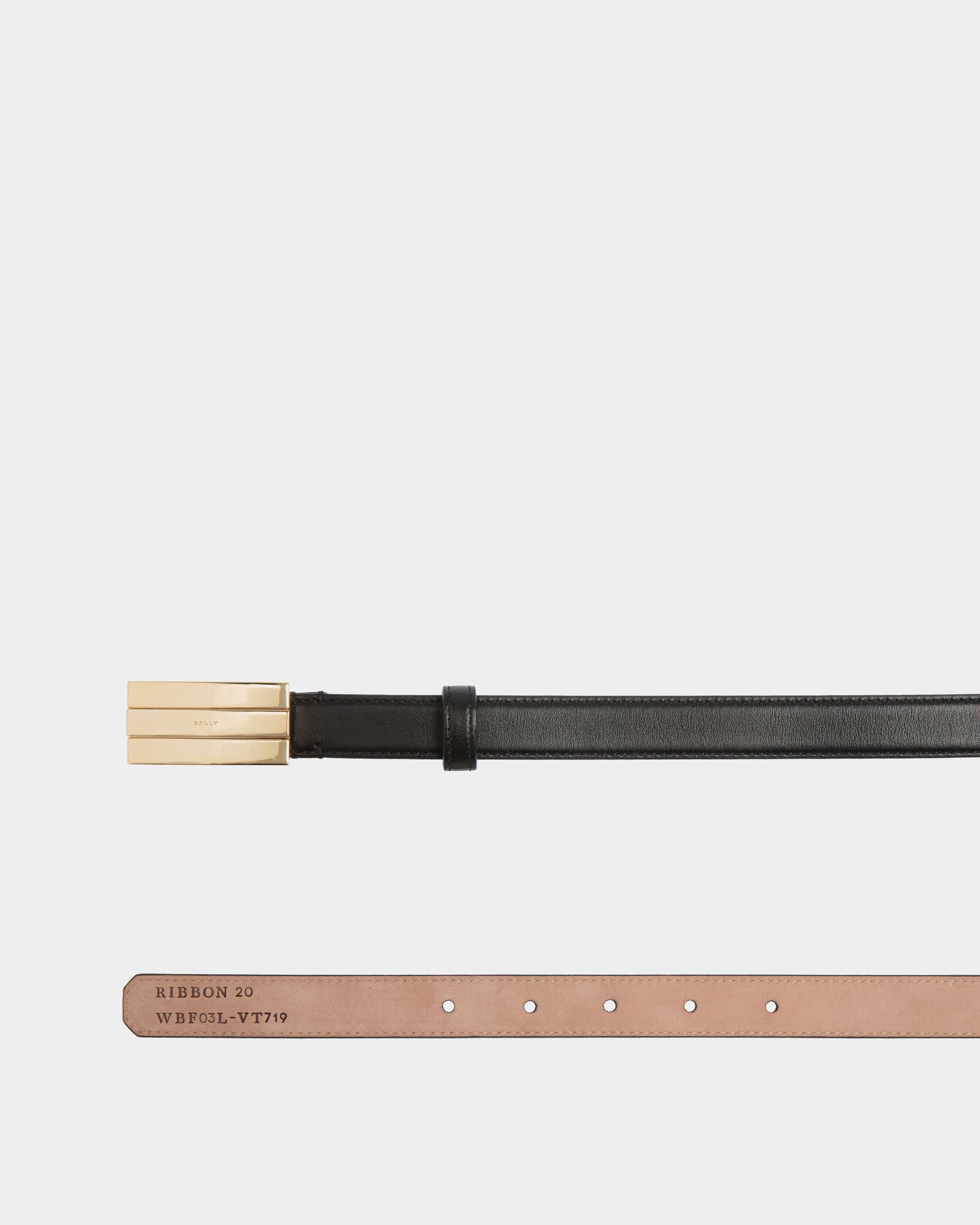Ollam 20mm Belt In Black Leather - Women's - Bally - 02