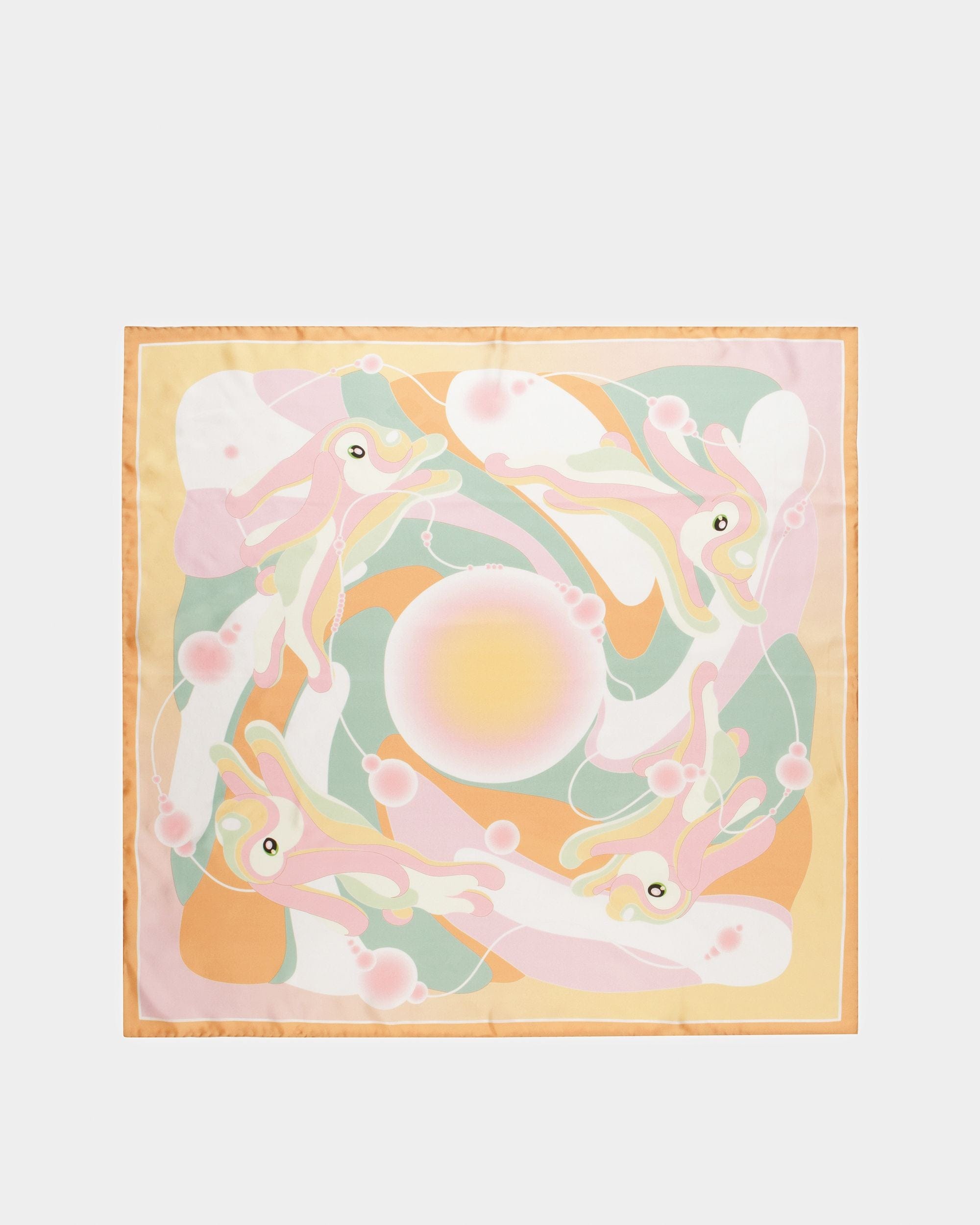 Silk Carré Scarf In Peach - Women's - Bally - 01