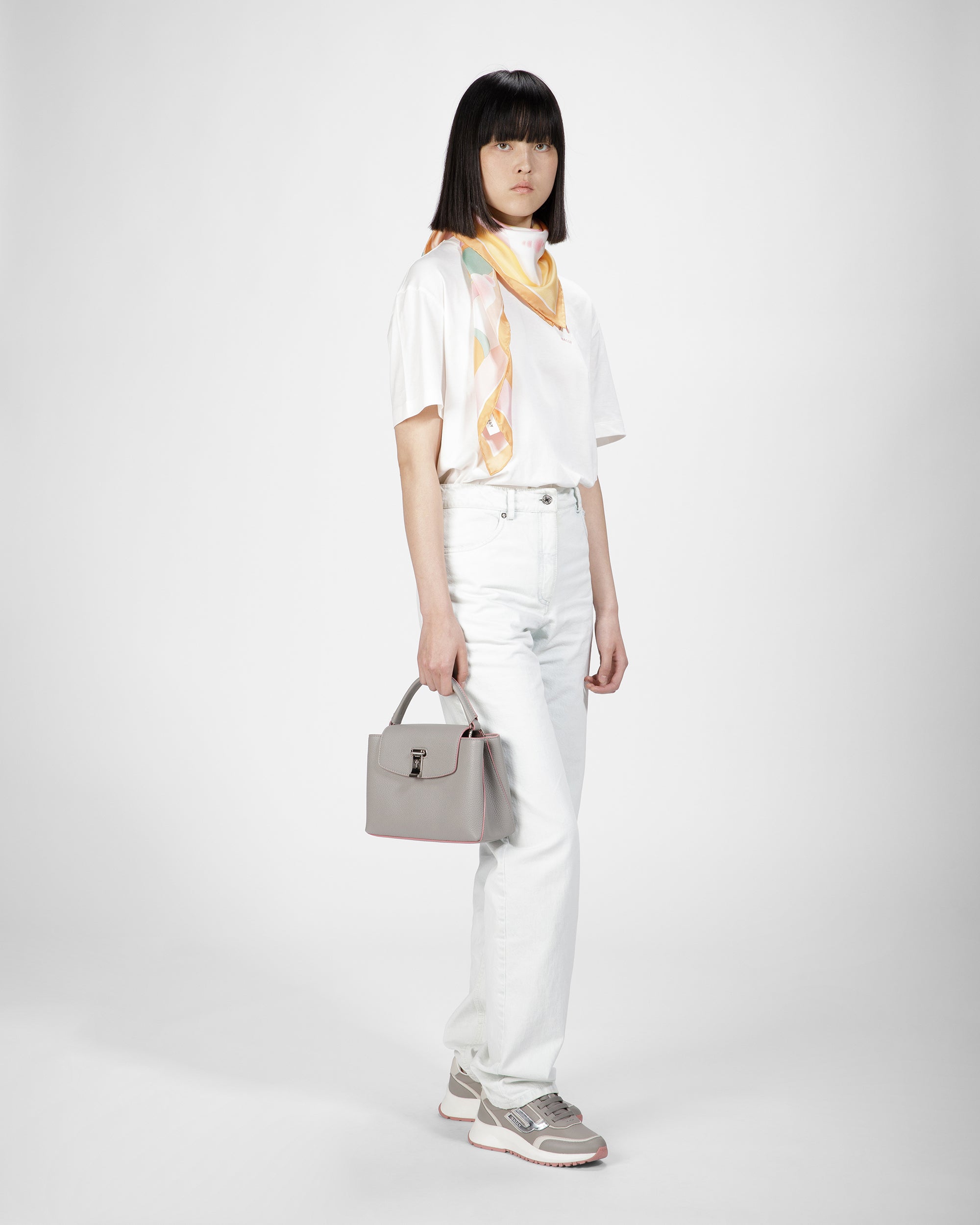 Silk Carré Scarf In Peach - Women's - Bally - 06