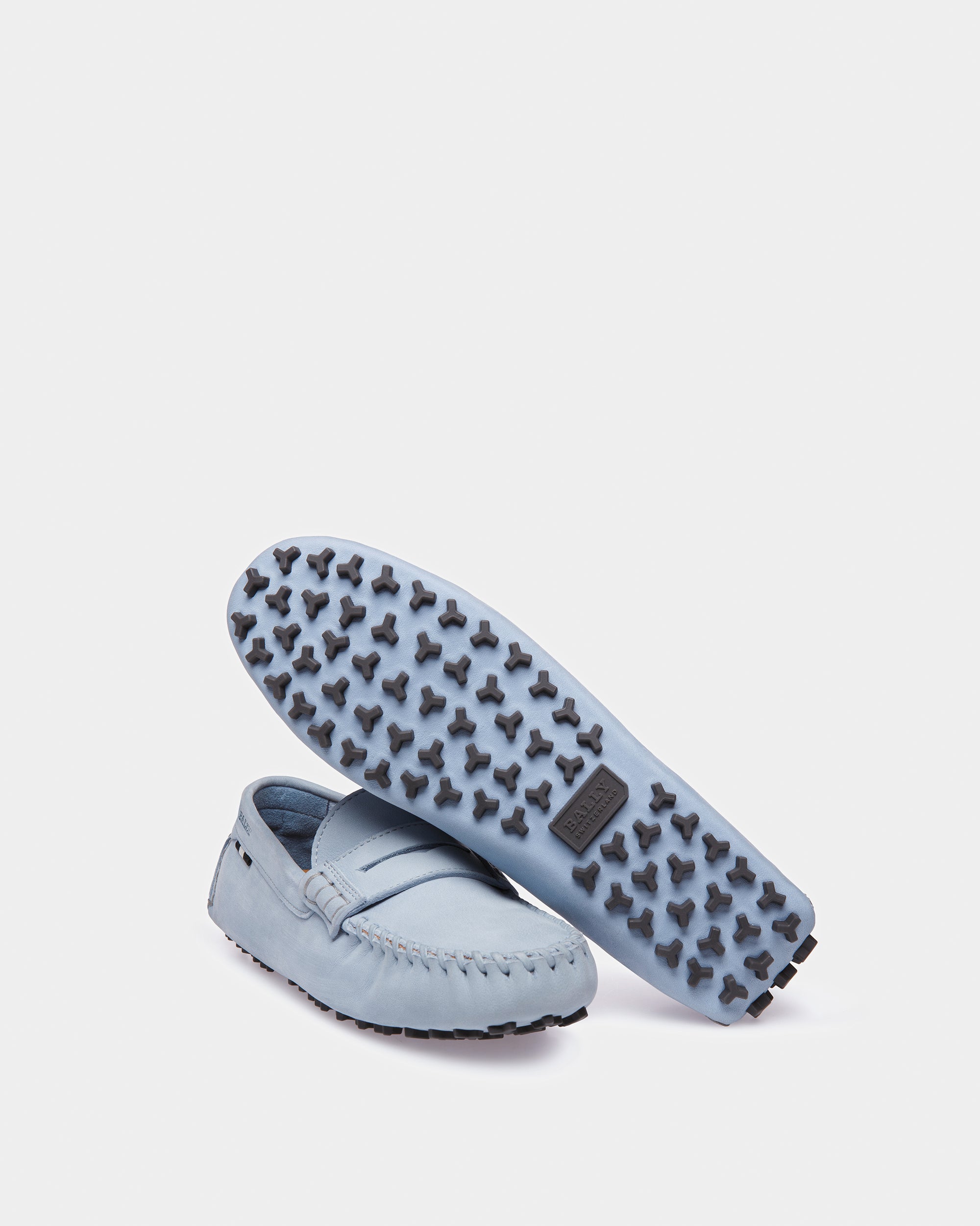 Lamby Leather Drivers In Light Blue - Women's - Bally - 05
