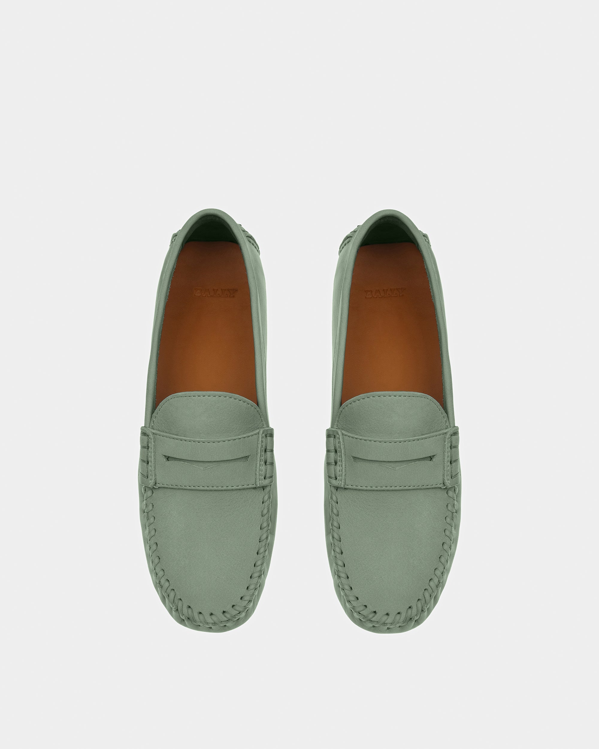 Lamby Leather Drivers In Sage - Women's - Bally - 02
