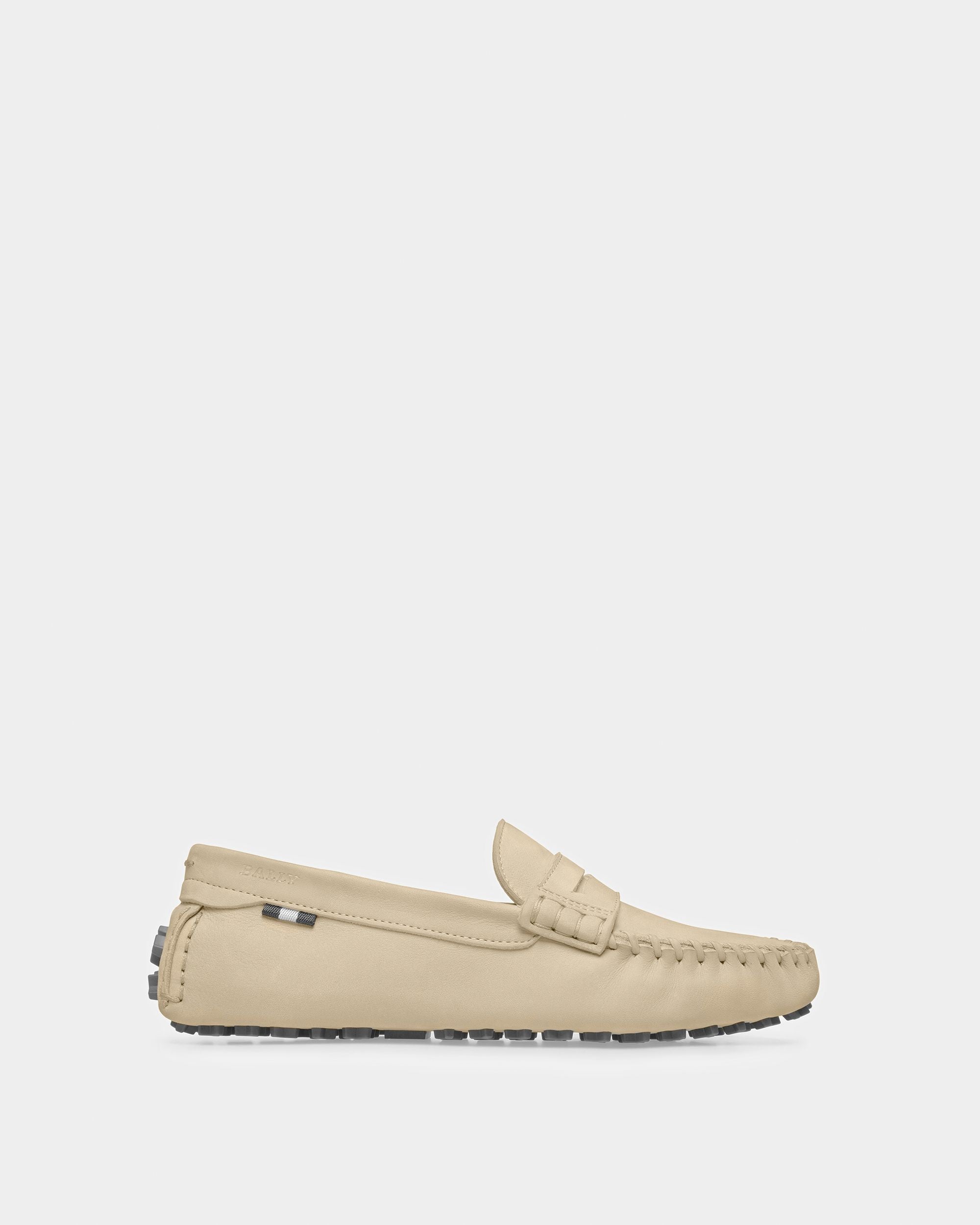 Lamby Leather Drivers In Fossil - Women's - Bally - 01