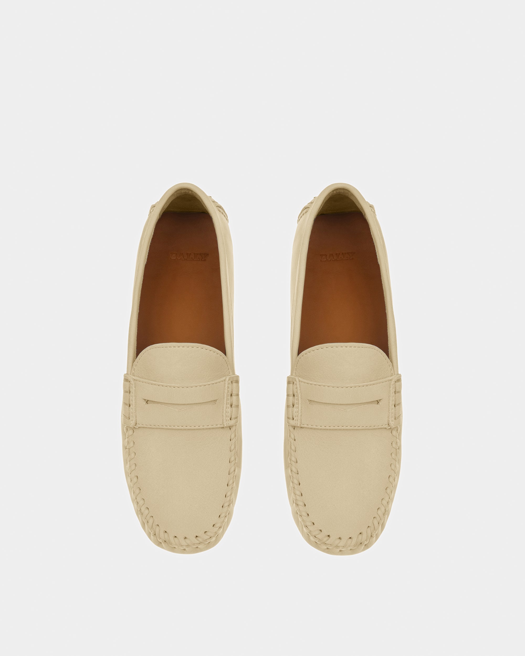 Lamby Leather Drivers In Fossil - Women's - Bally - 02