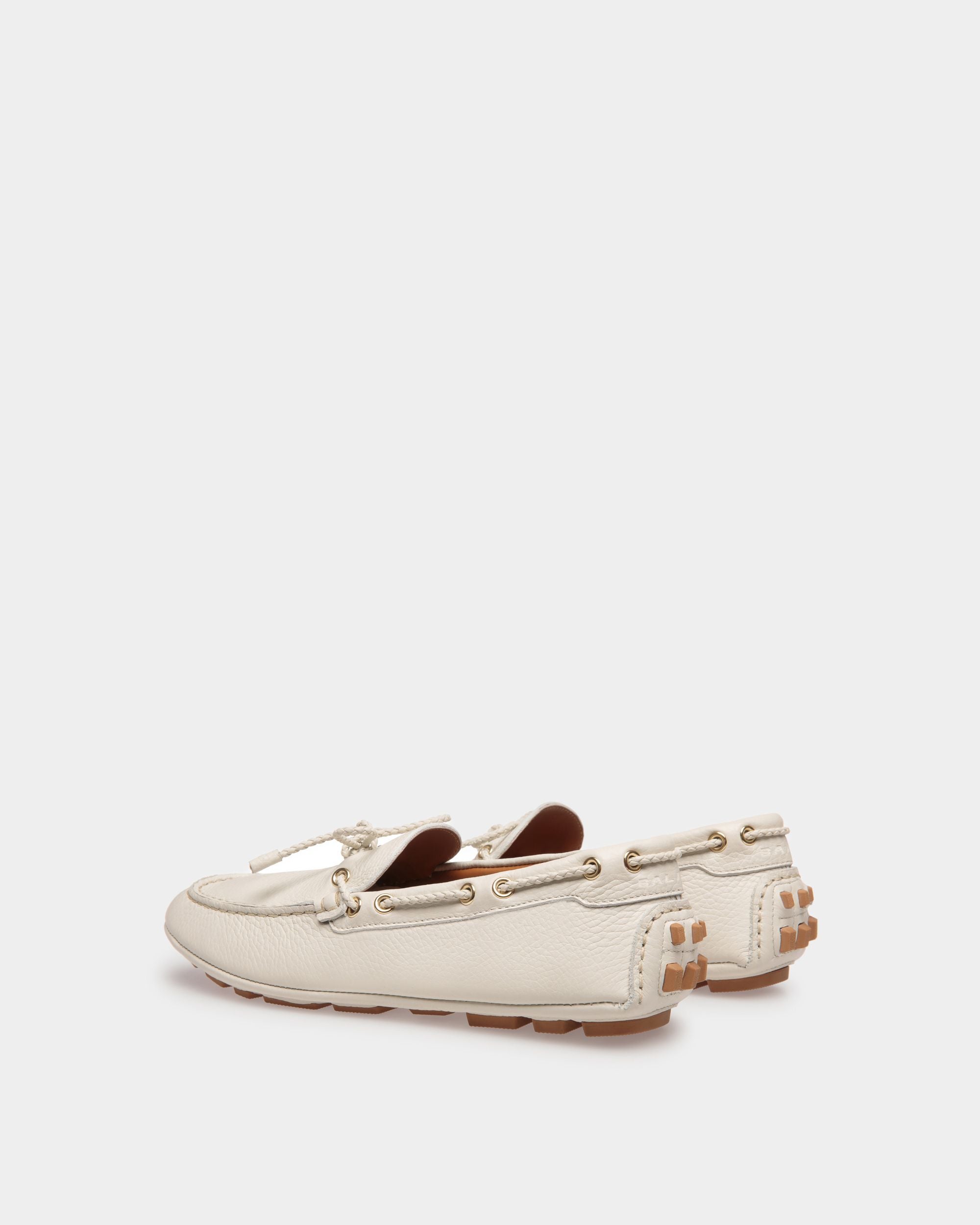Kerbs Drivers In Dusty White Leather - Women's - Bally - 03