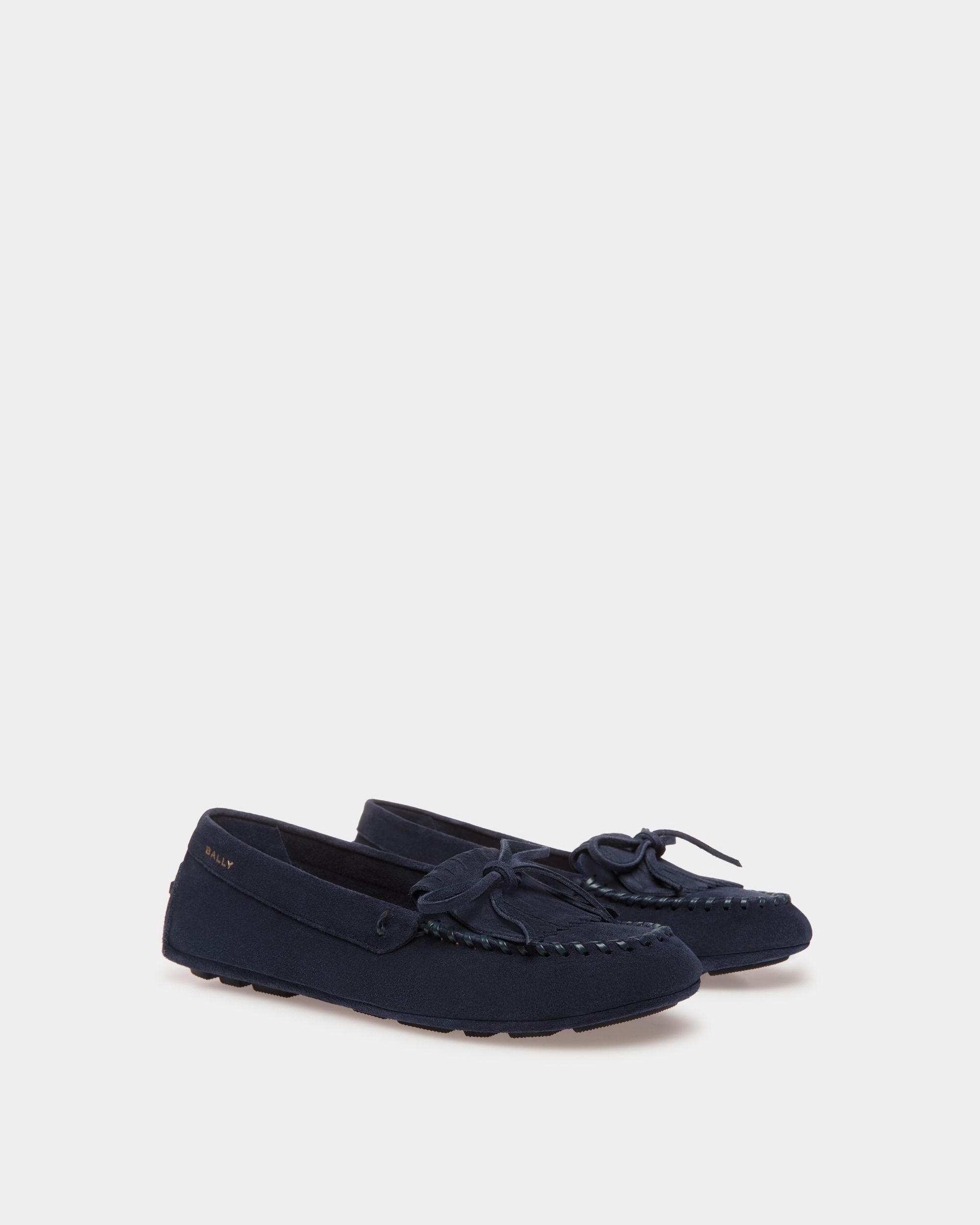 Kerbs Driver in Blue Suede - Women's - Bally - 02