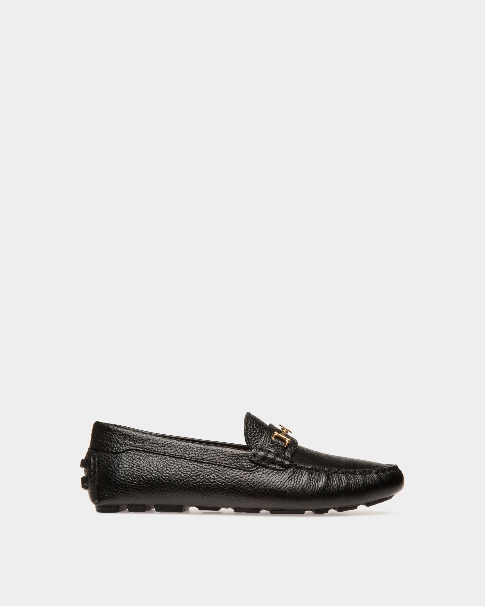 Kerbs Driver in Black Grained Leather - Women's - Bally - 01
