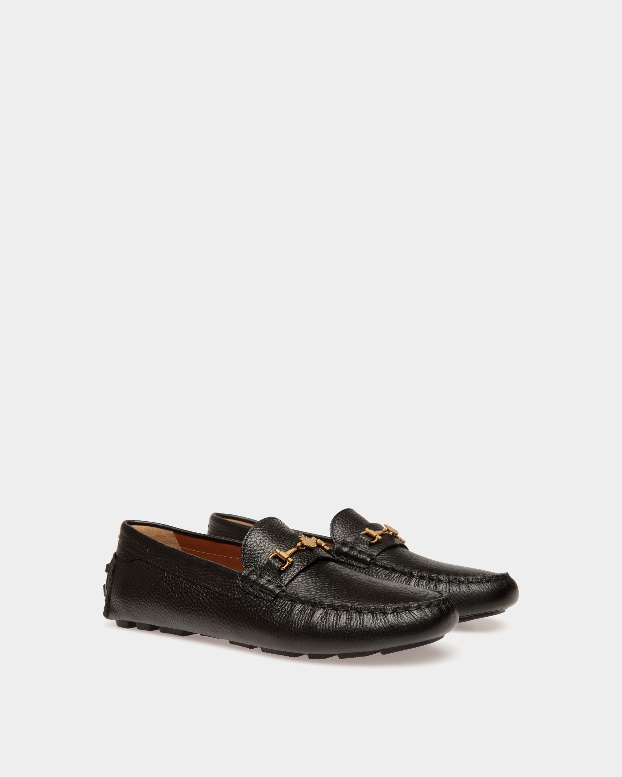 Kerbs Driver in Black Grained Leather - Women's - Bally - 03