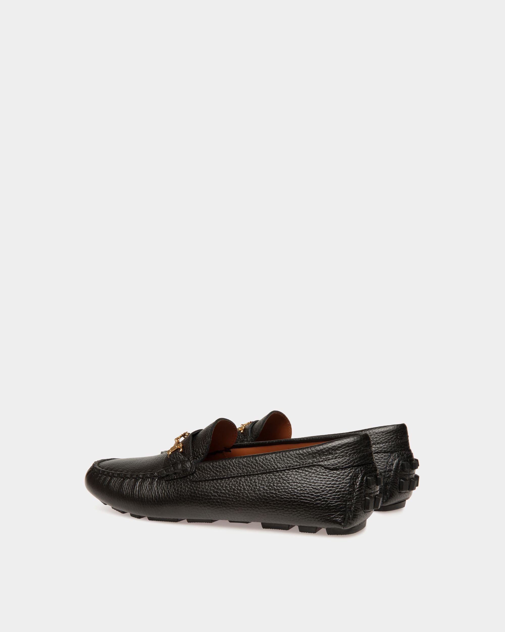 Kerbs Driver in Black Grained Leather - Women's - Bally - 04