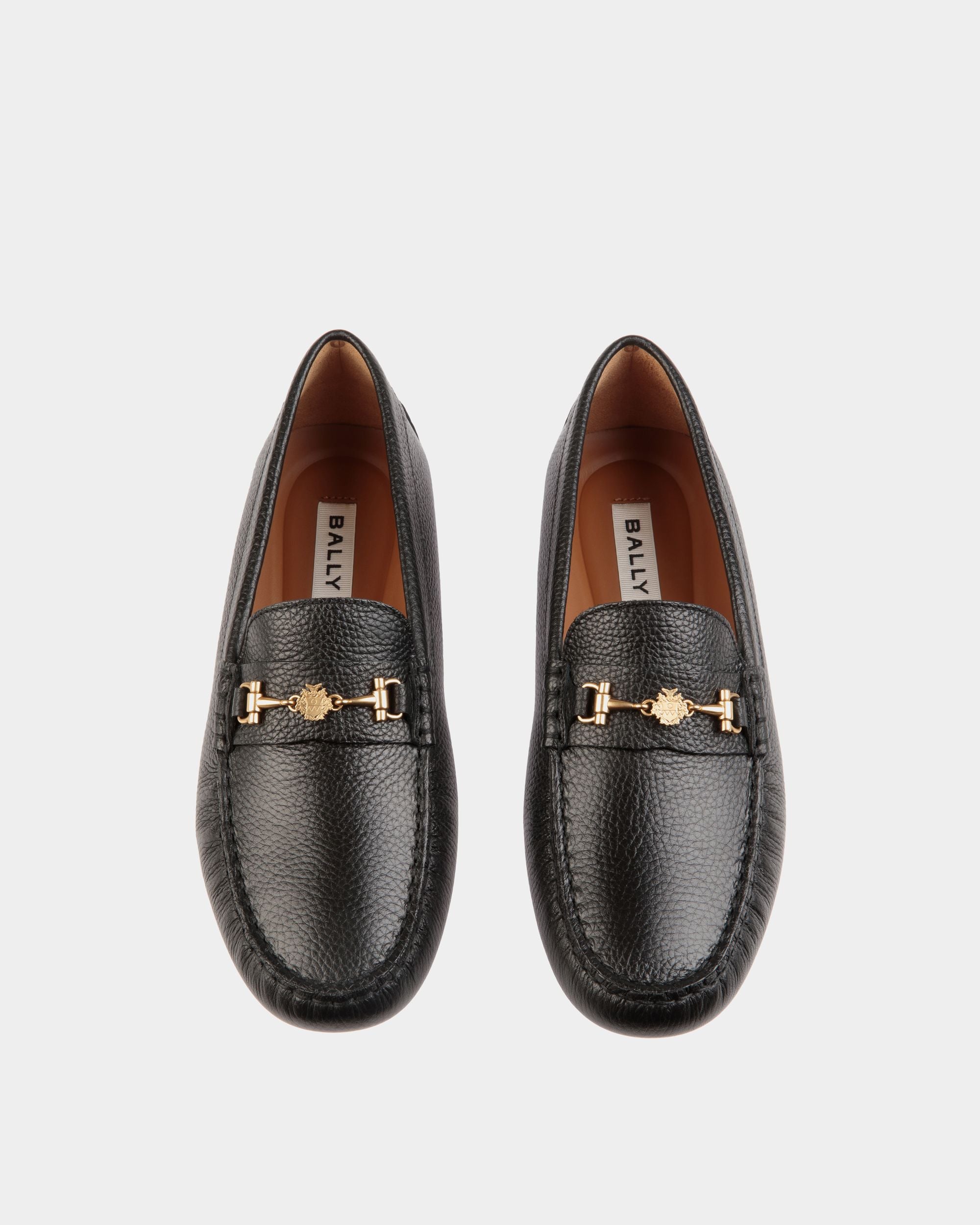Kerbs Driver in Black Grained Leather - Women's - Bally - 05