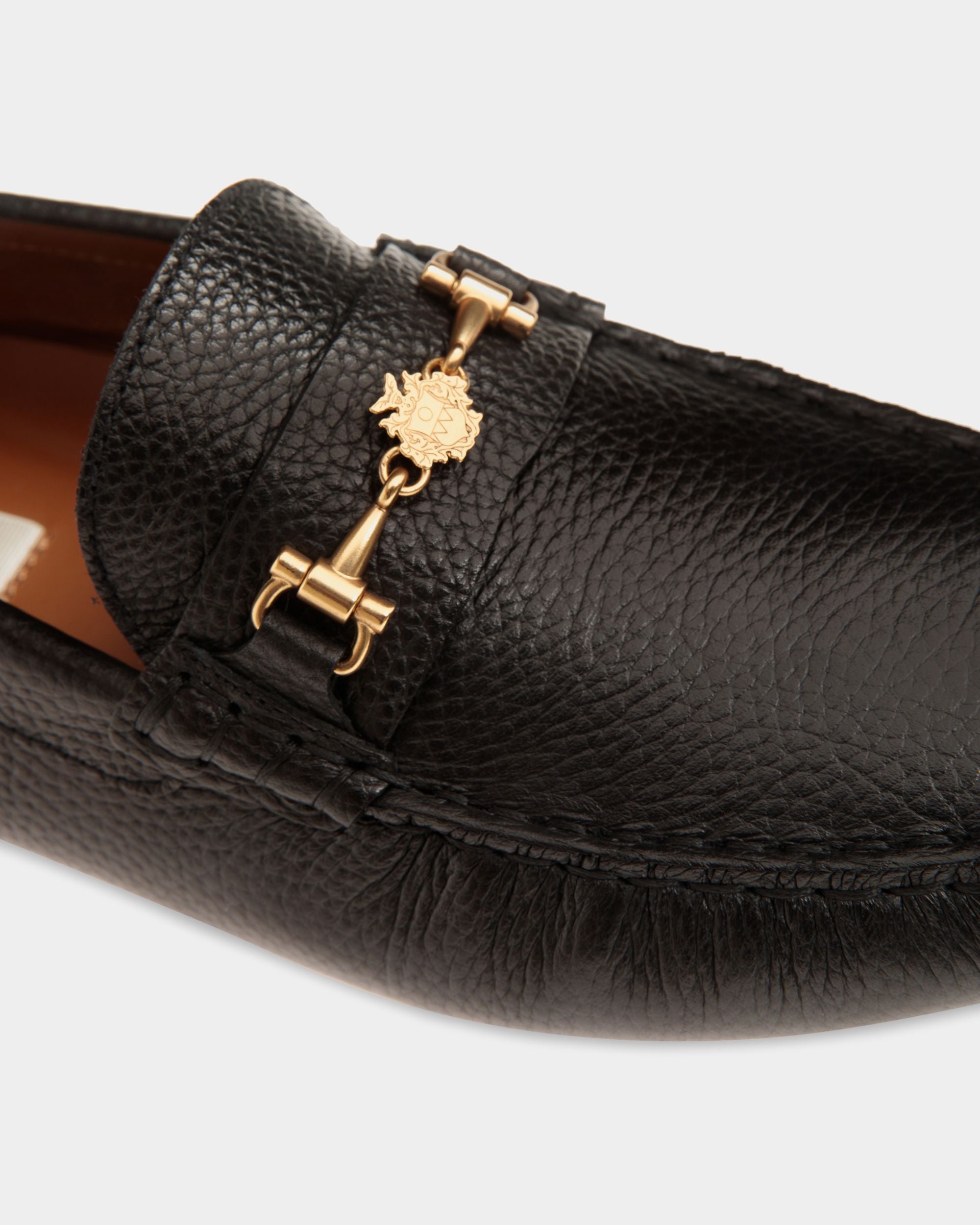 Kerbs Driver in Black Grained Leather - Women's - Bally - 06
