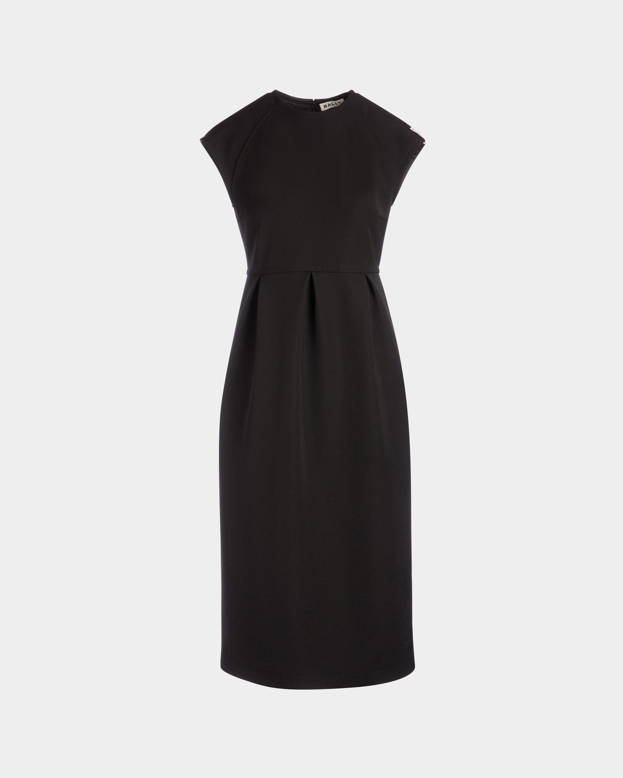 Midi Dress in Black Nylon Gabardine - Women's - Bally - 01
