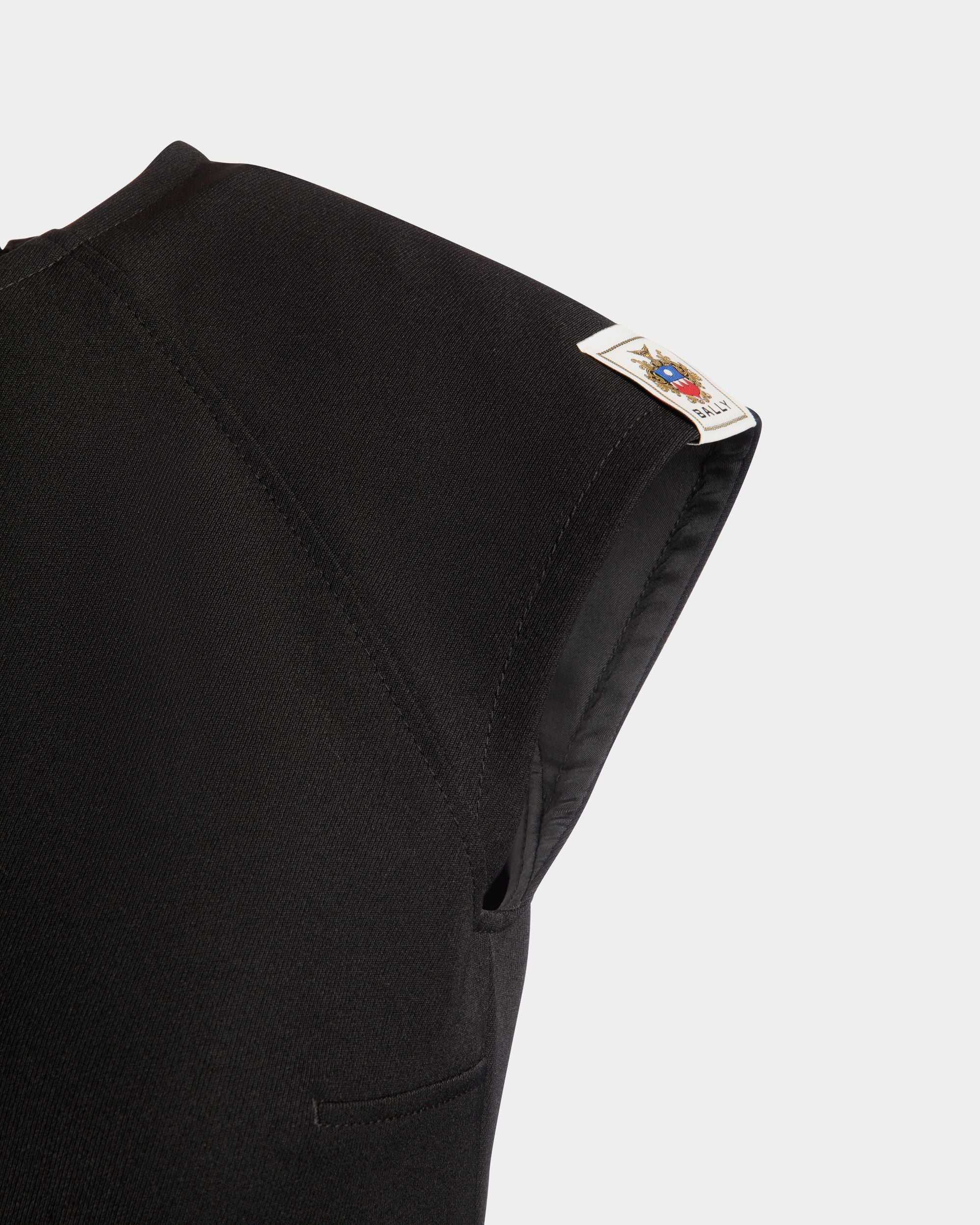 Midi Dress in Black Nylon Gabardine - Women's - Bally - 04