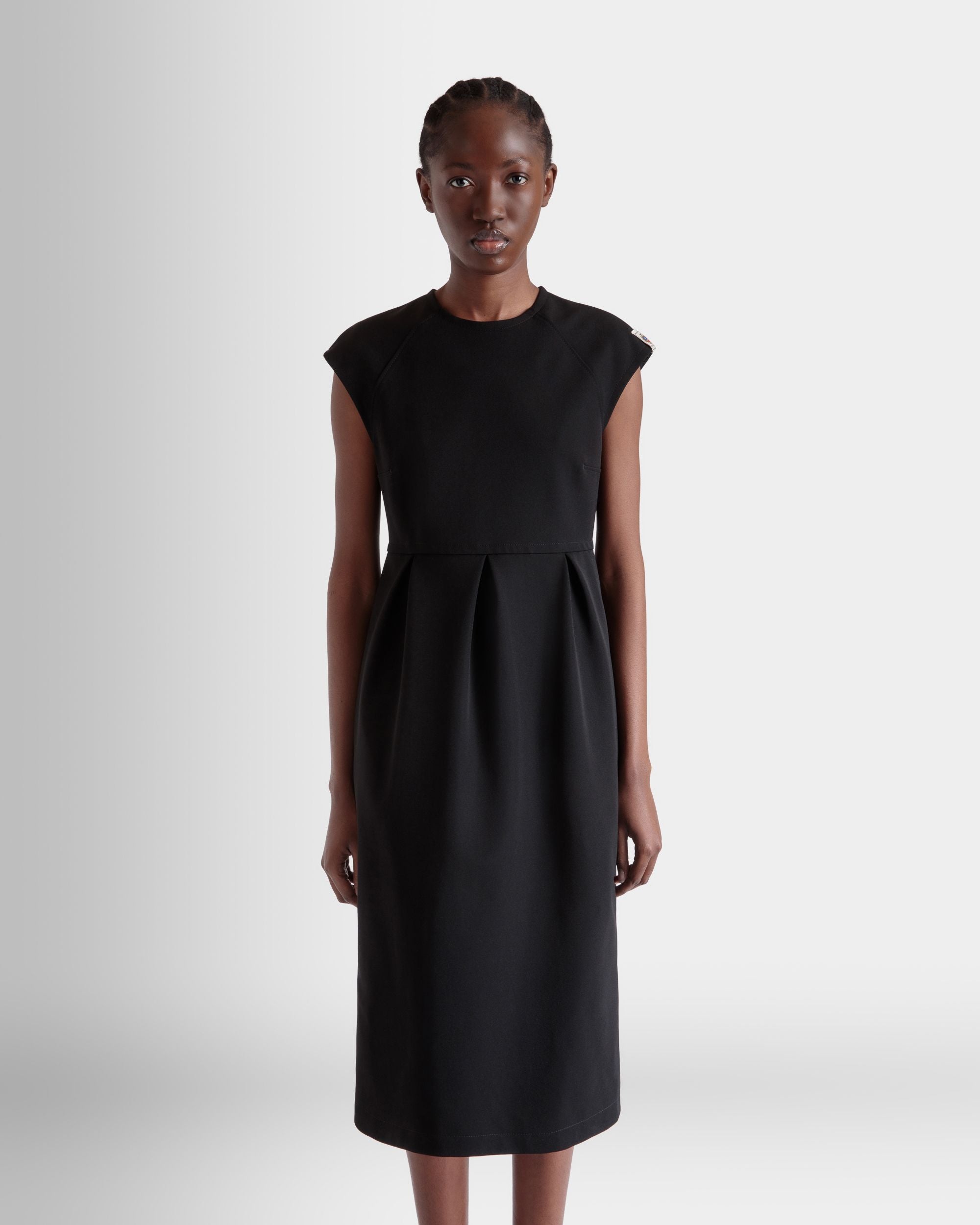 Midi Dress in Black Nylon Gabardine - Women's - Bally - 08