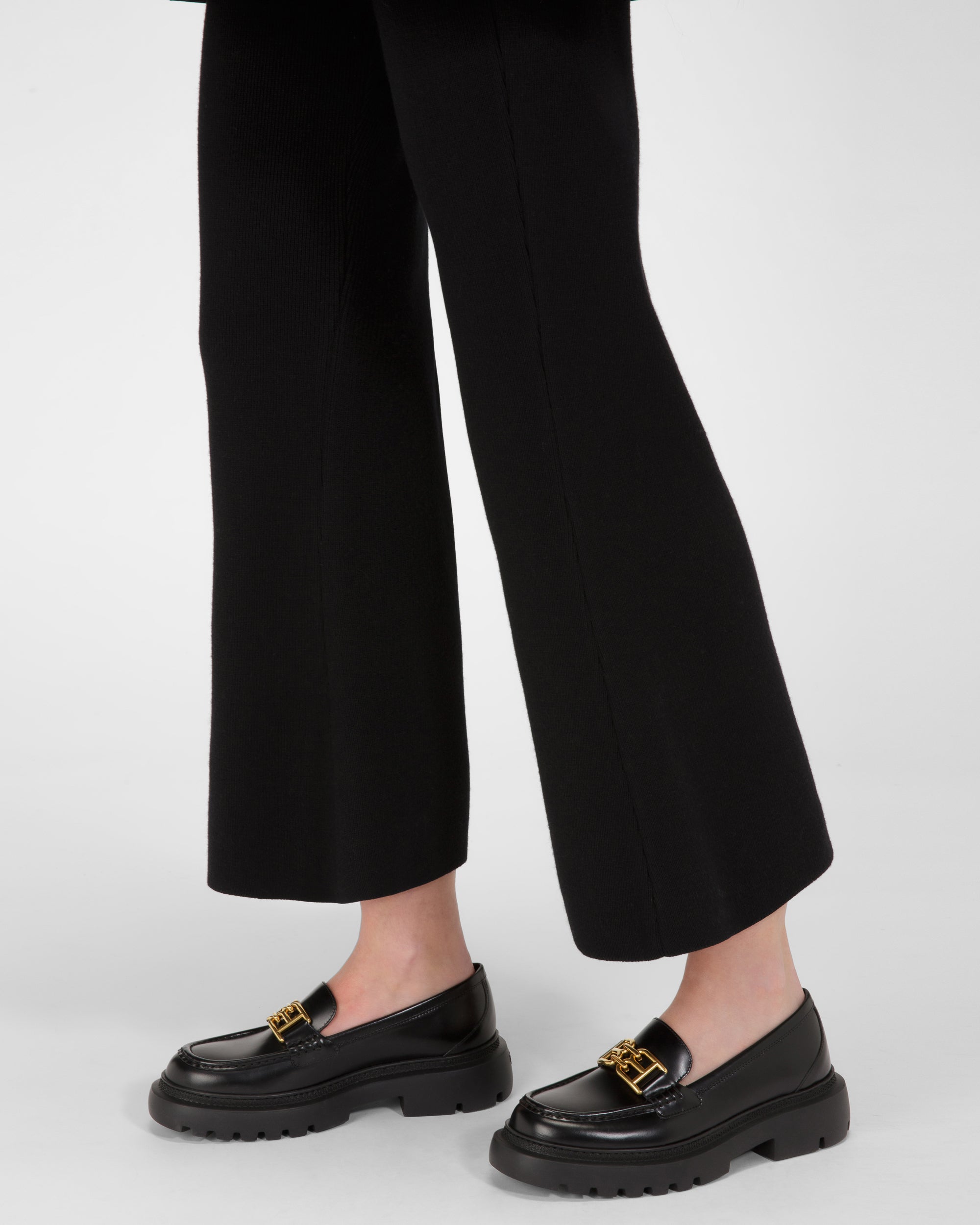 Gioia Flat Leather Moccasins In Black - Women's - Bally - 02
