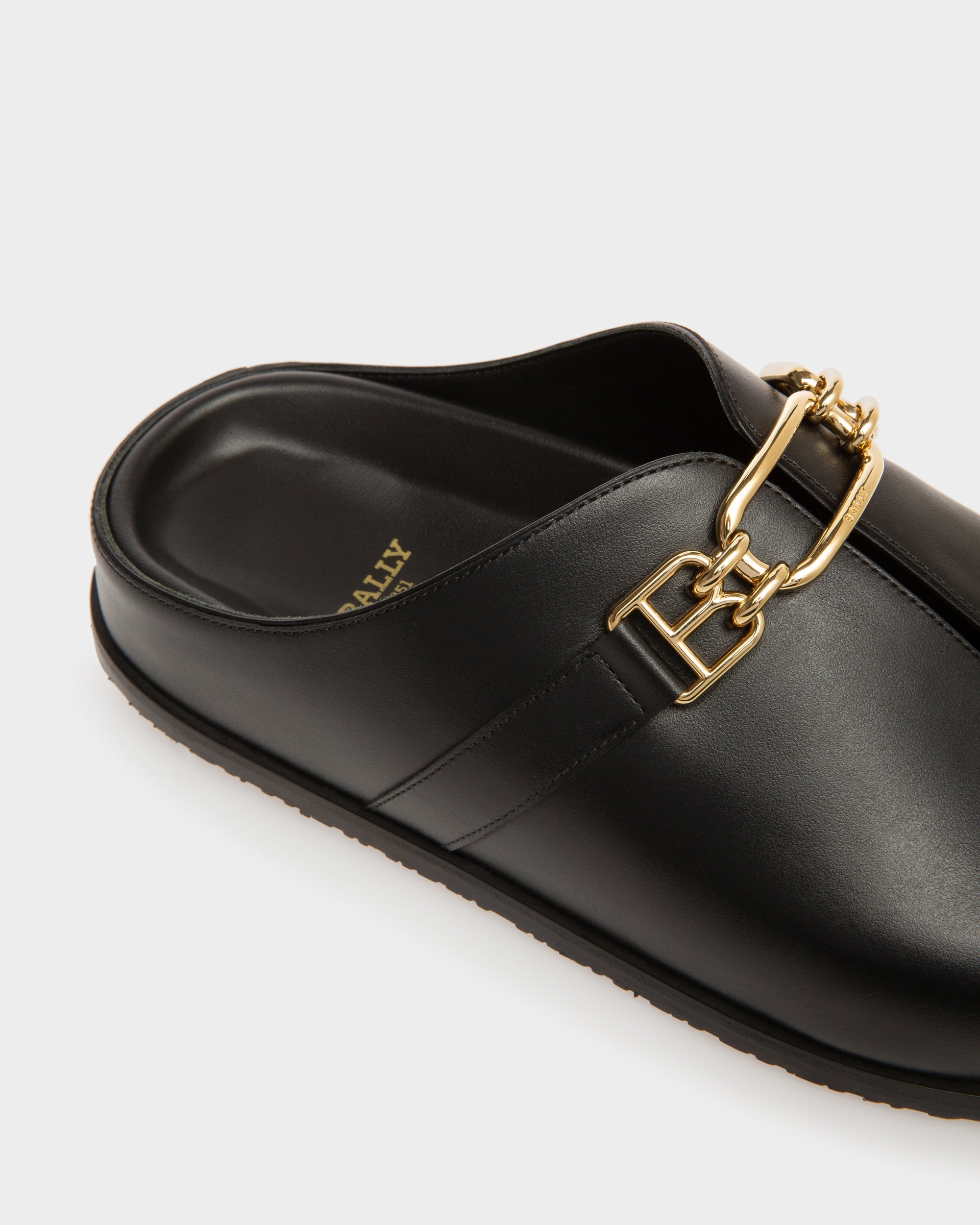 Francine Leather Slippers In Black - Women's - Bally - 06