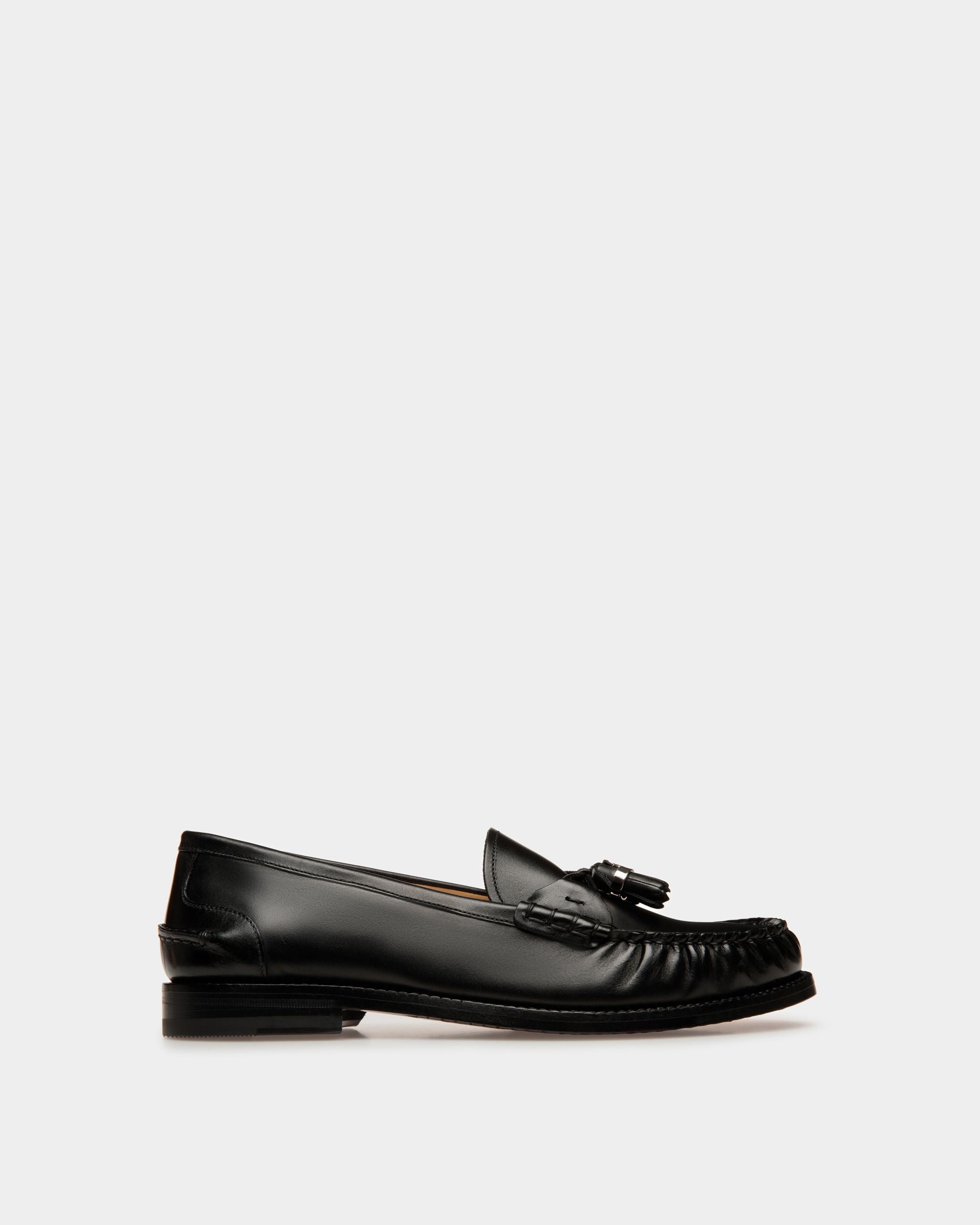 Rome Moccasins In Black Leather - Women's - Bally - 01