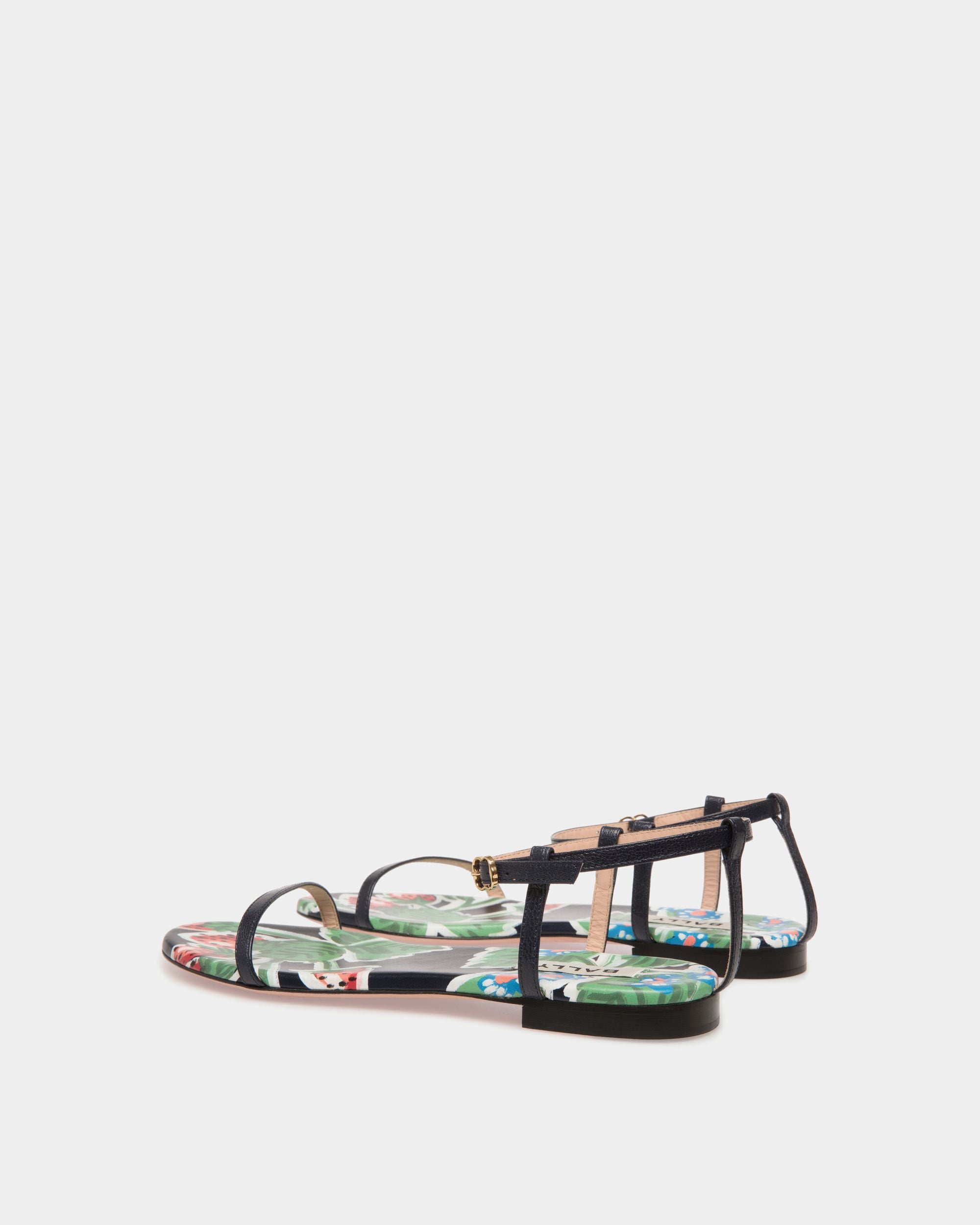 Katy Flat Sandal in Strawberry Print Brushed Leather - Women's - Bally - 04