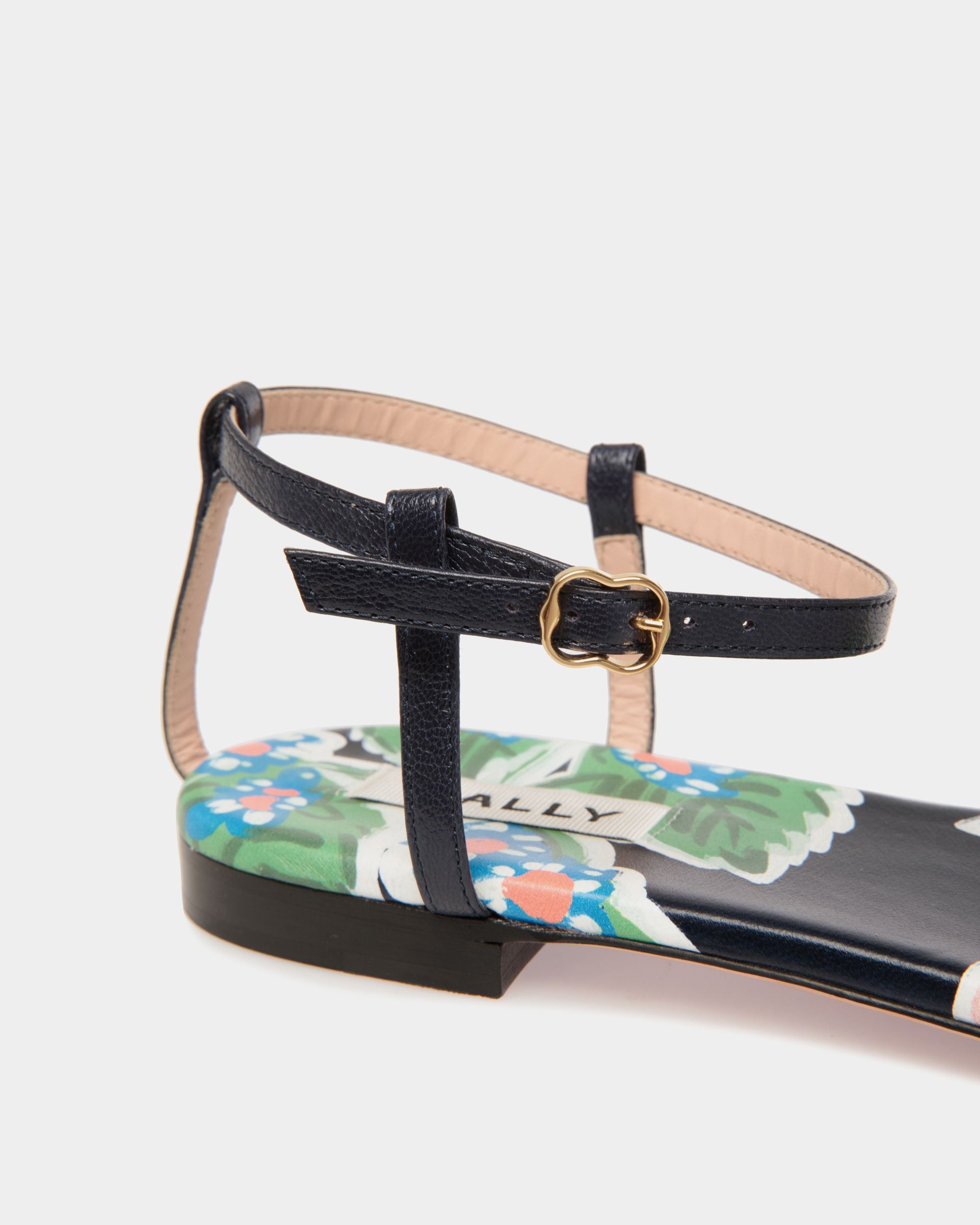 Katy Flat Sandal in Strawberry Print Brushed Leather - Women's - Bally - 05