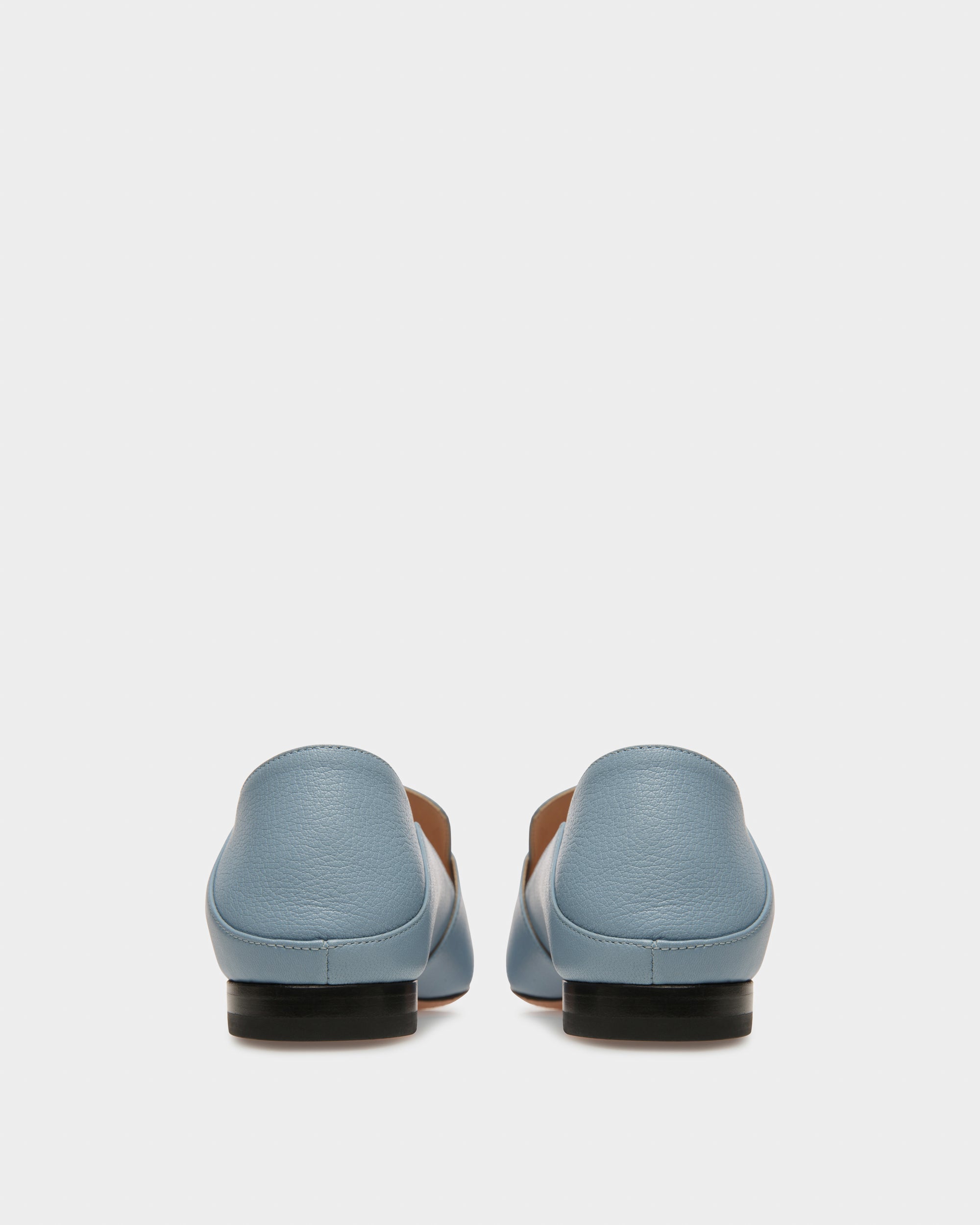 Janelle Leather Loafers In Light Blue - Women's - Bally - 03