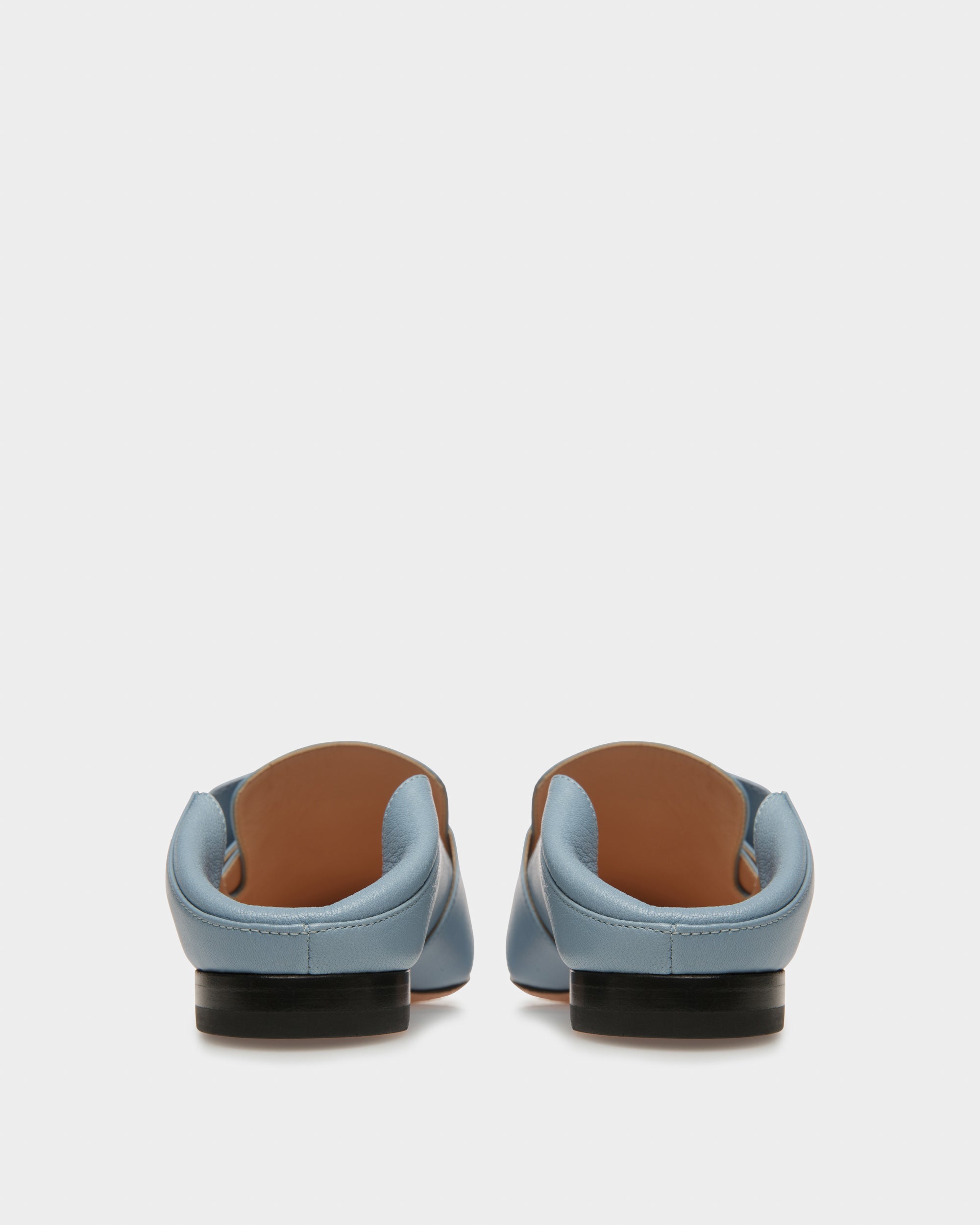 Janelle Leather Loafers In Light Blue - Women's - Bally - 06