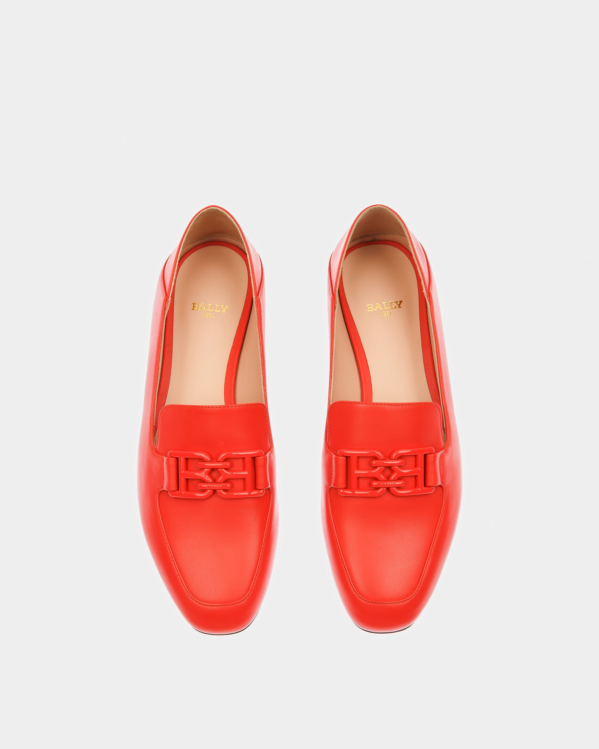 Ellah Leather Slippers In Orange - Women's - Bally - 02