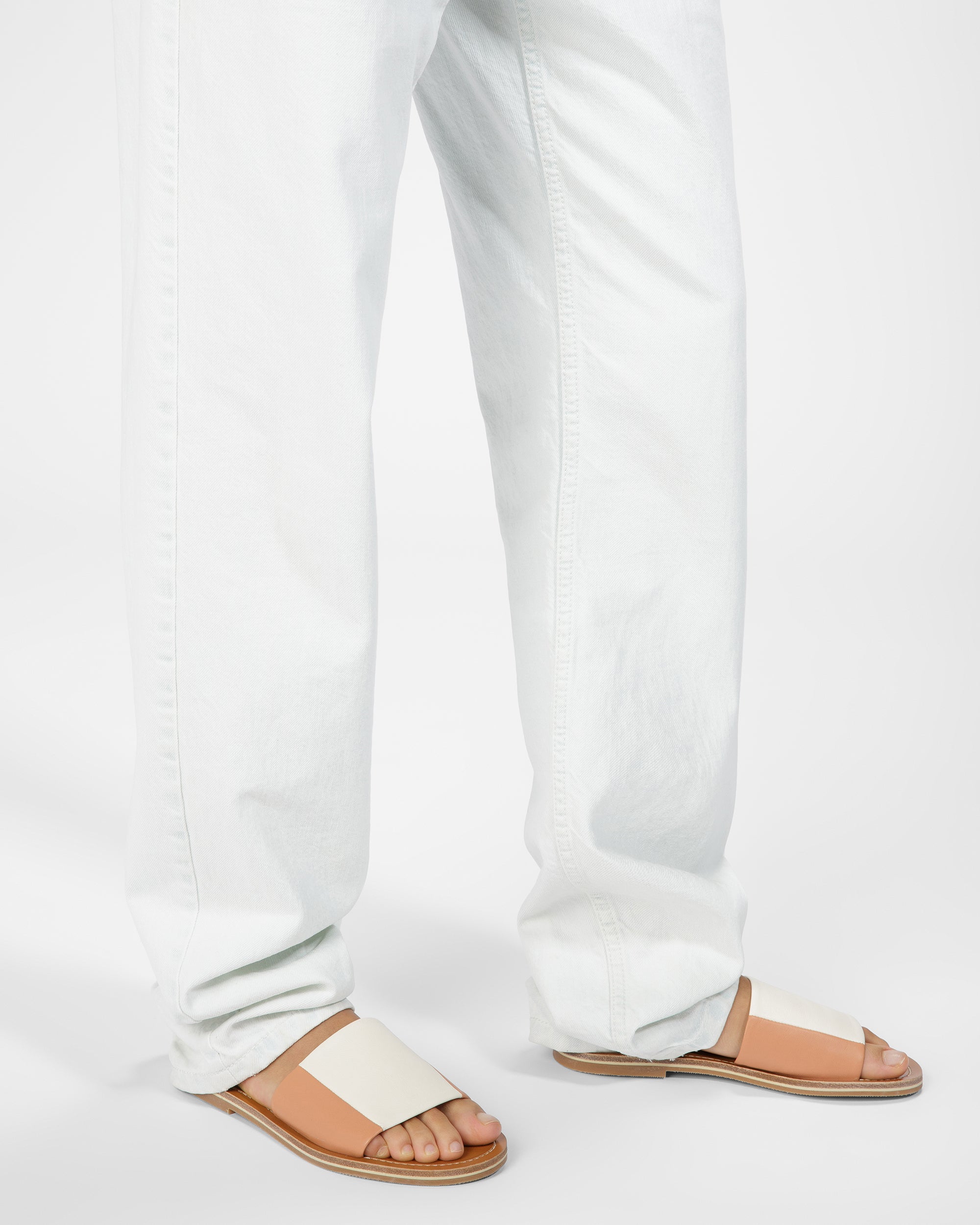 Bianka Leather Slides In Peach And Bone - Women's - Bally - 06