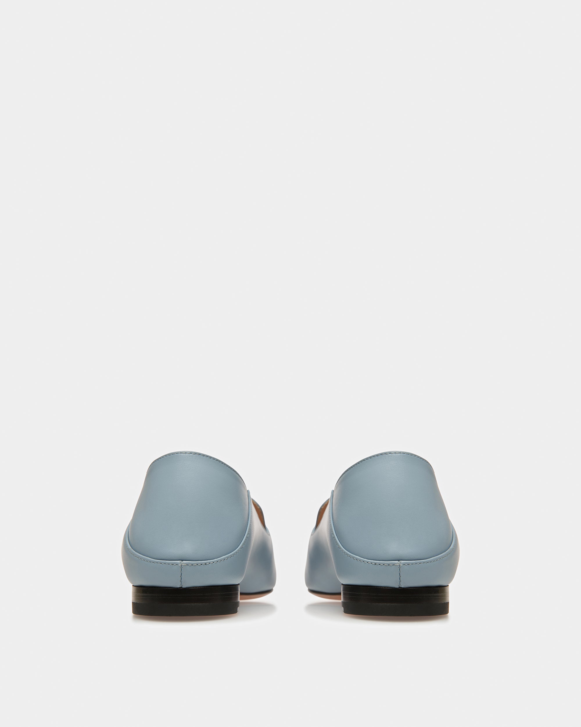 Ellah Leather Loafers In Light Blue - Women's - Bally - 04