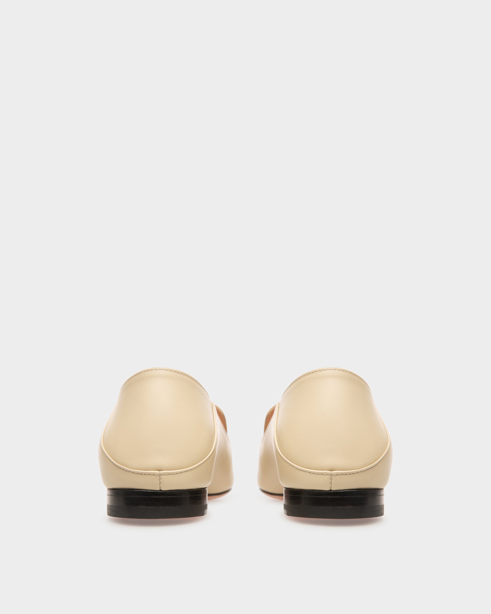 Ellah Flat Leather Loafers In Beige - Women's - Bally - 04