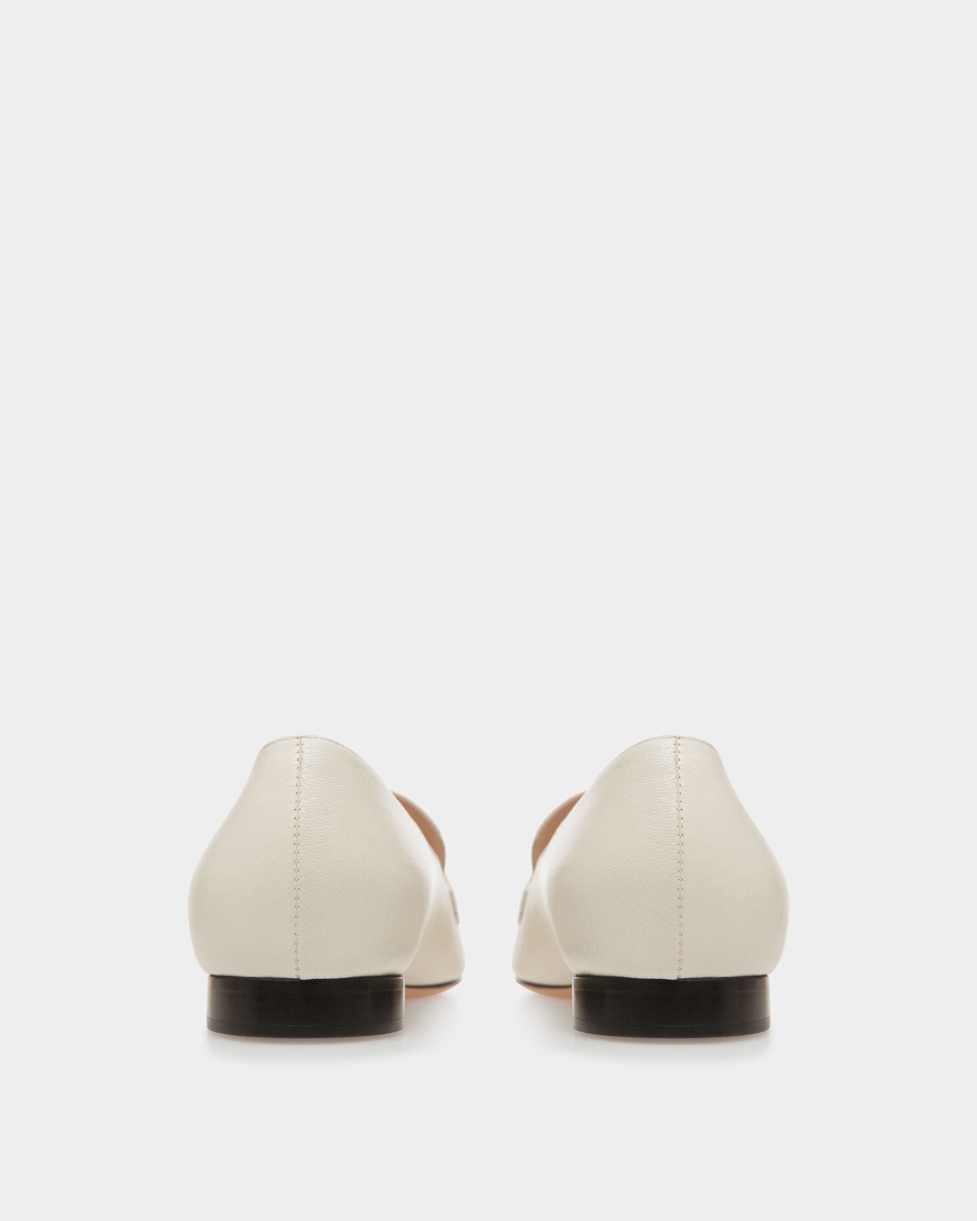Emblem Loafers In Bone Leather - Women's - Bally - 03