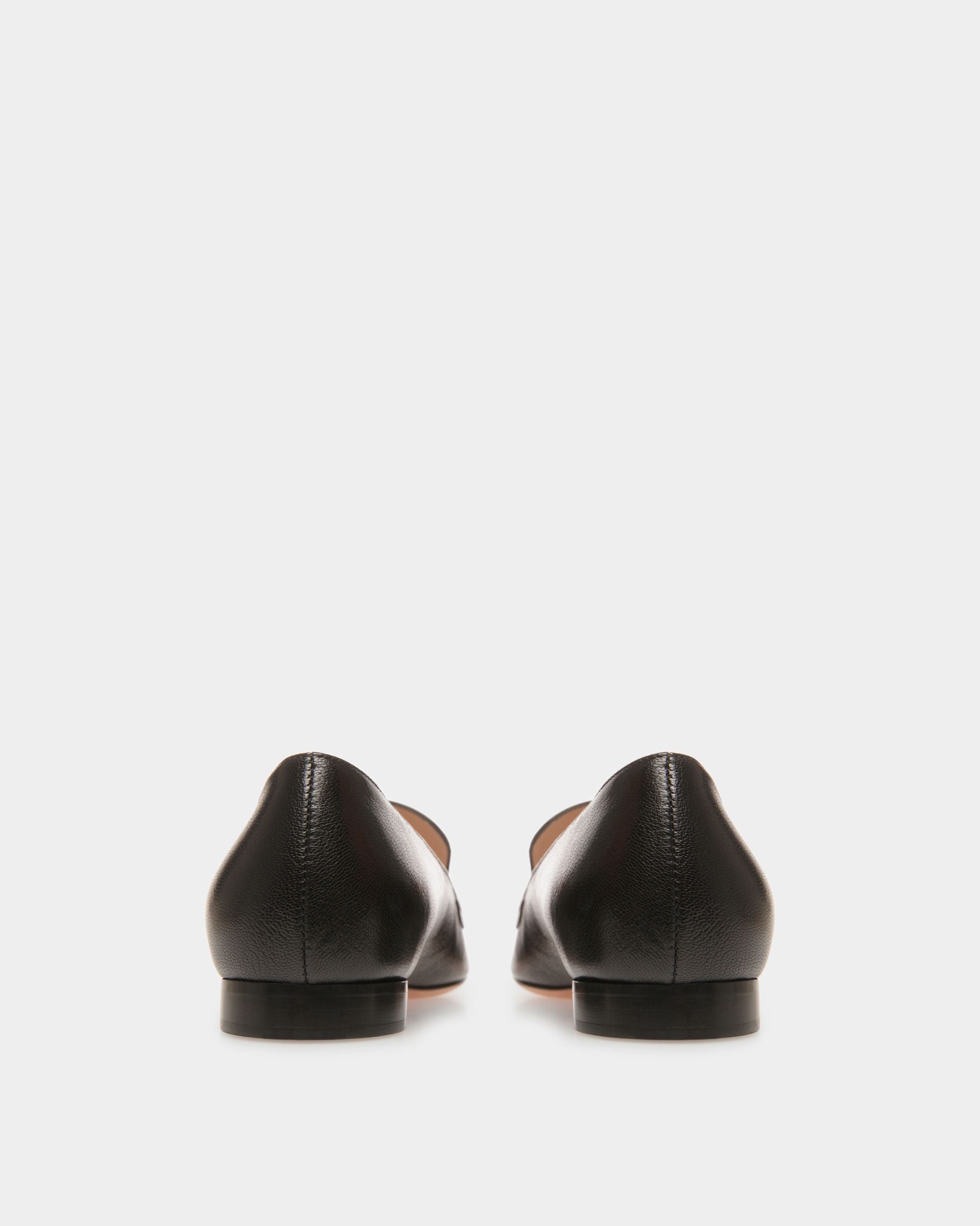 Daily Emblem Loafers In Black Leather - Women's - Bally - 03