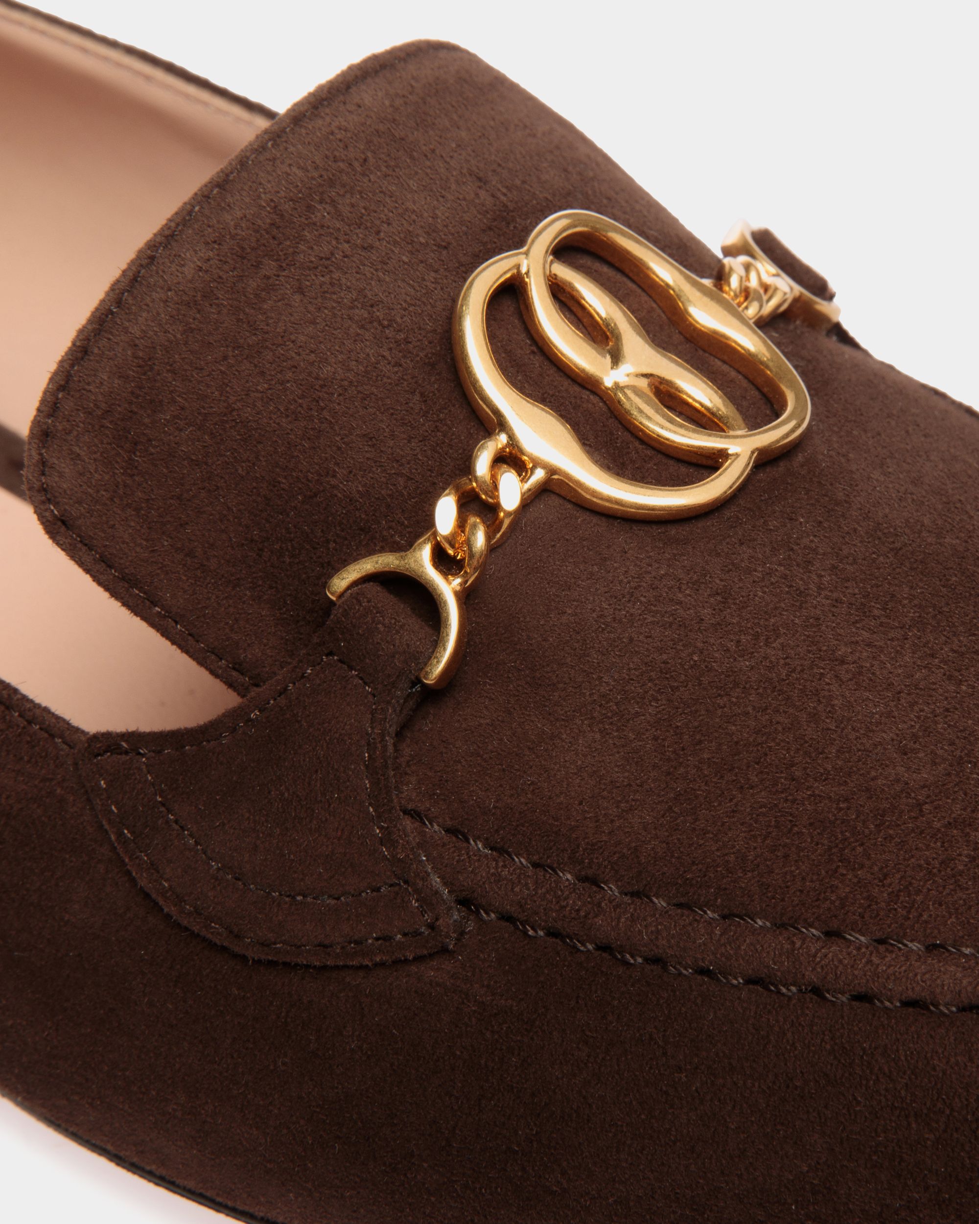 Daily Emblem Loafer in Ebano Suede - Women's - Bally - 05