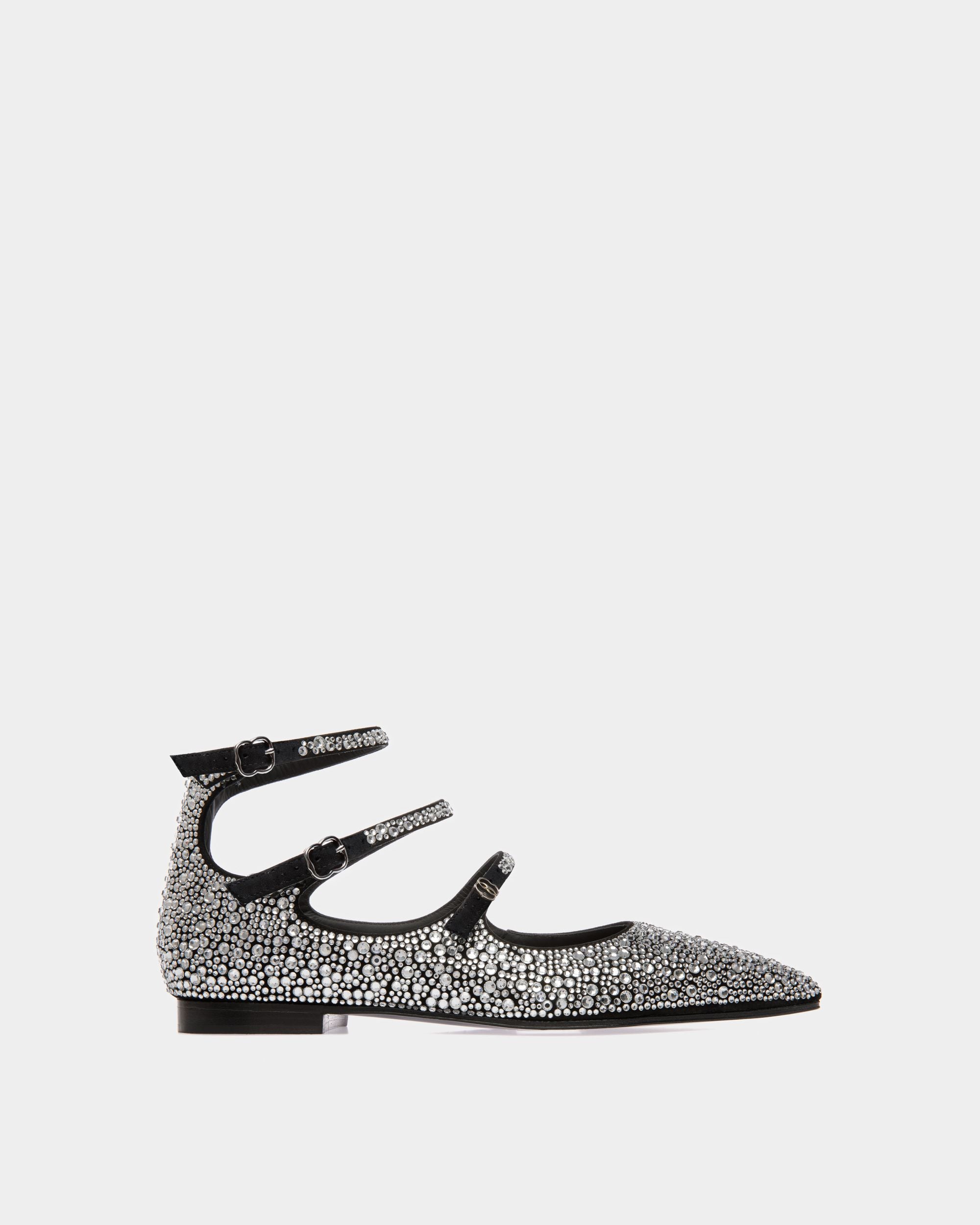 Marilou Flat Pumps In Black Leather And Crystals - Women's - Bally - 01