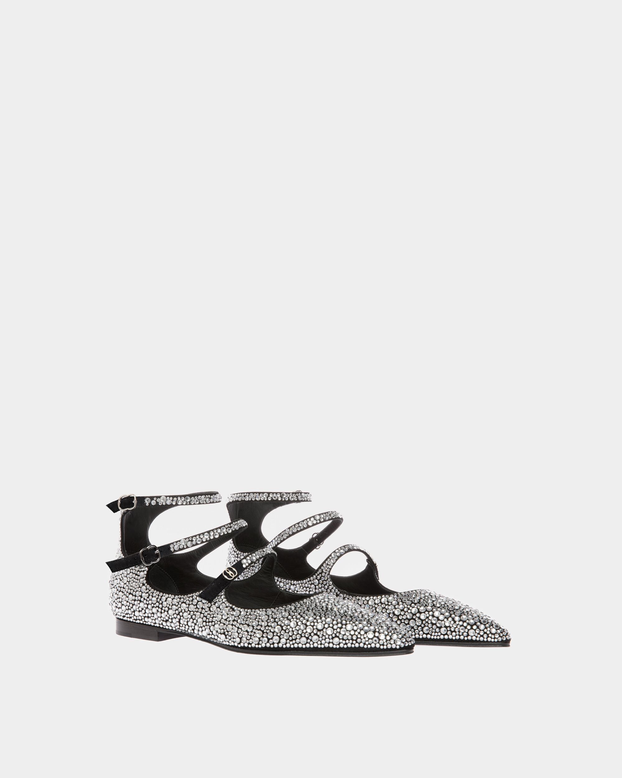 Marilou Flat Pumps In Black Leather And Crystals - Women's - Bally - 03