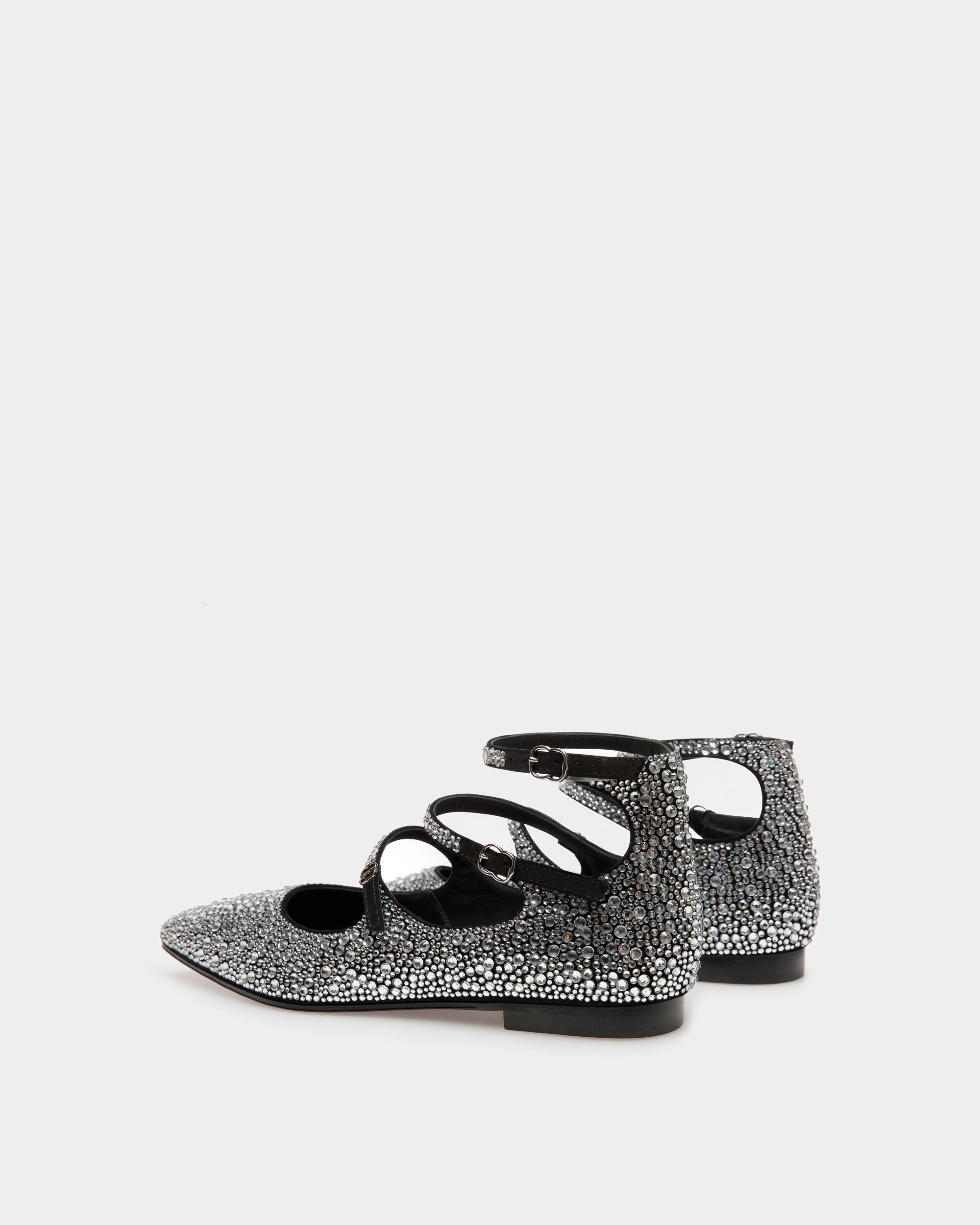 Marilou Flat Pumps In Black Leather And Crystals - Women's - Bally - 04