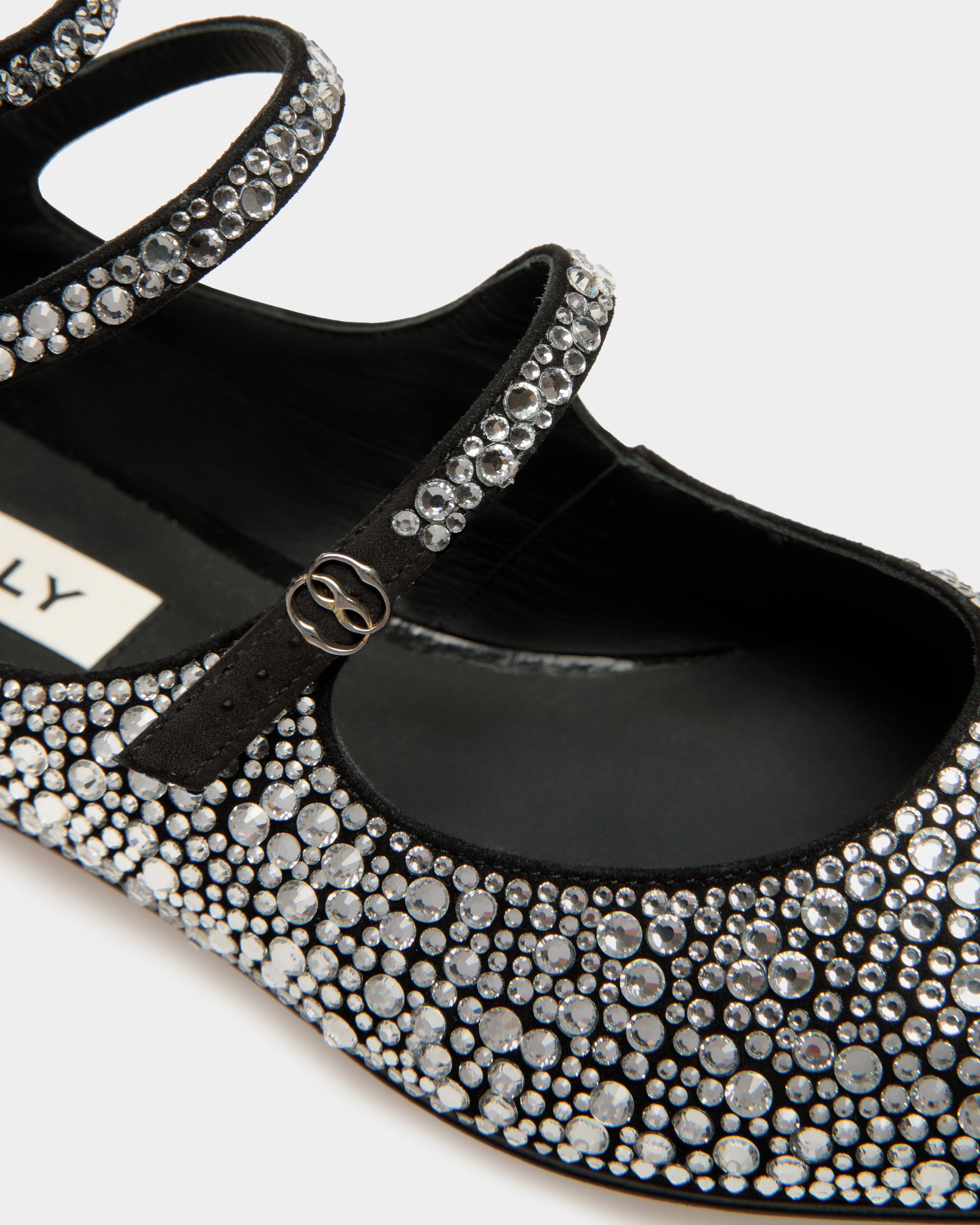 Marilou Flat Pumps In Black Leather And Crystals - Women's - Bally - 05